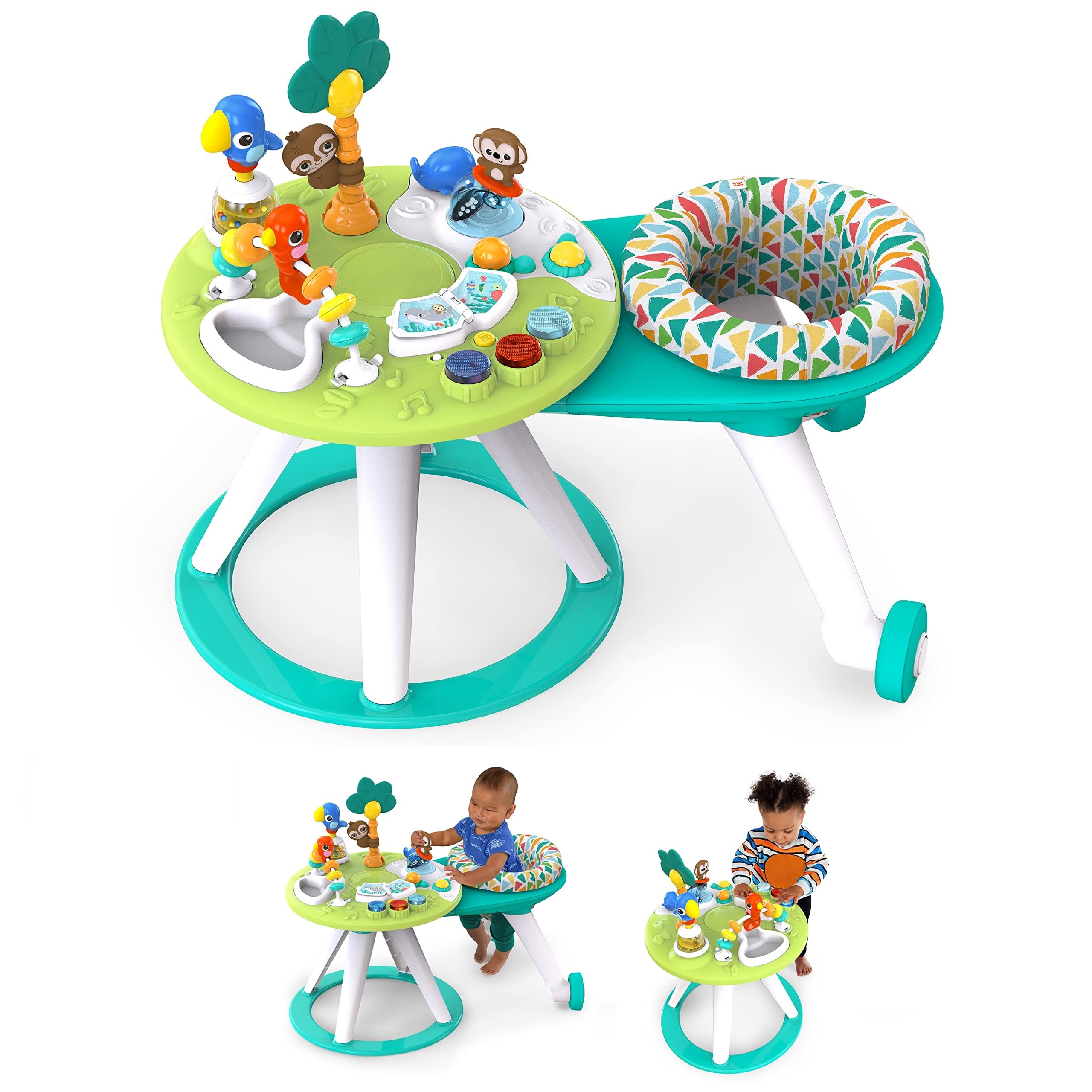 Mumoo Bear4-in-1 Walker, Discover Activity Centre & Table, Music, Lights and Languages, Removable &, 360° Rotation, Adjustable Height, Ages 6 Months + Green