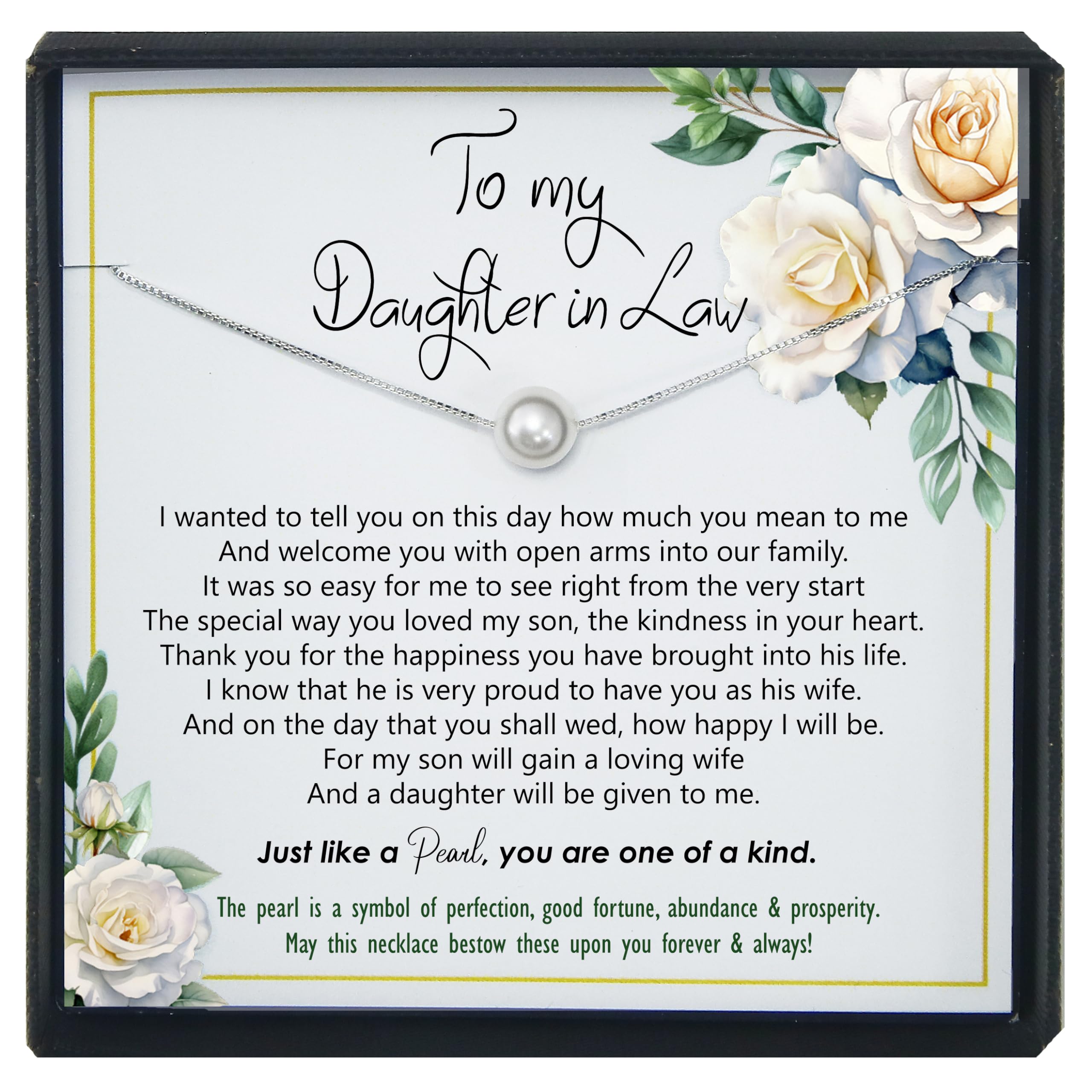 Be Wished Daughter in Law Gifts from Mother in Law, Wedding Day to Bride, Birthday or Holiday Handmade Necklace with Meaningful Message, Ready to Give