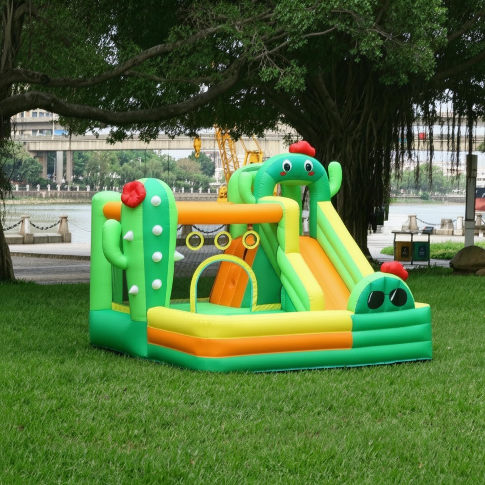 predolo Castillo Inflable con Tobogán Infantil Casa Salto con Tobogán Seguro Centro Juegos Inflable para Jardín