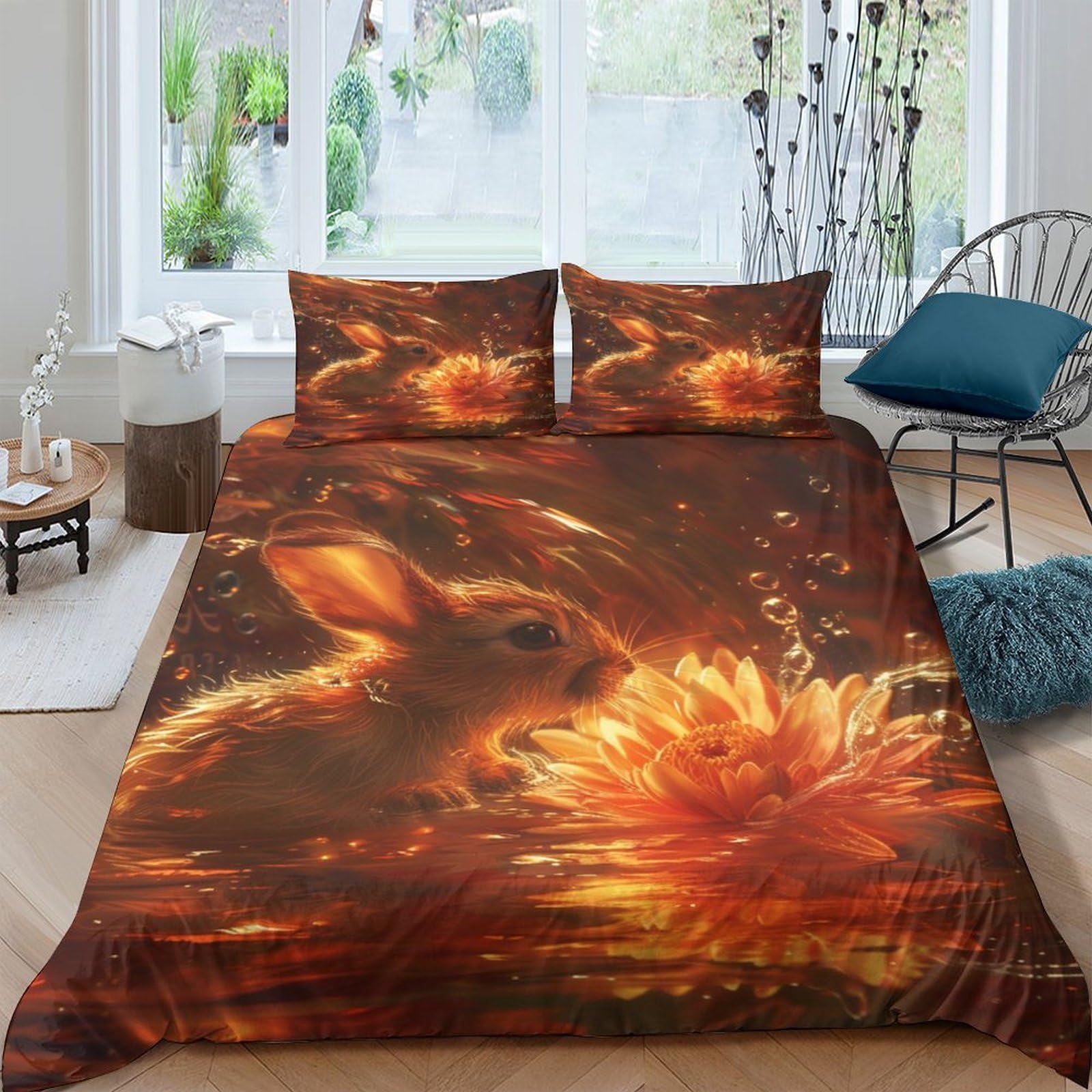 Housse de couette respirante parure de lit double microfibre douce