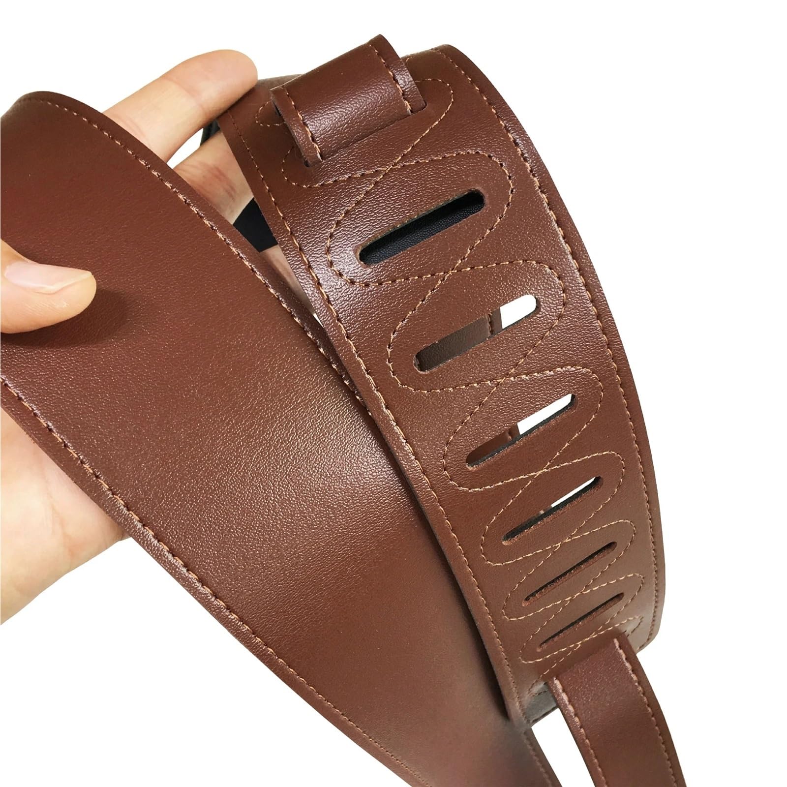 Correa de guitarra cuero sintético combinado, correa hombro portátil, suave for bajo acústico y eléctrico, piezas repuesto for Para Guitarras Bajas