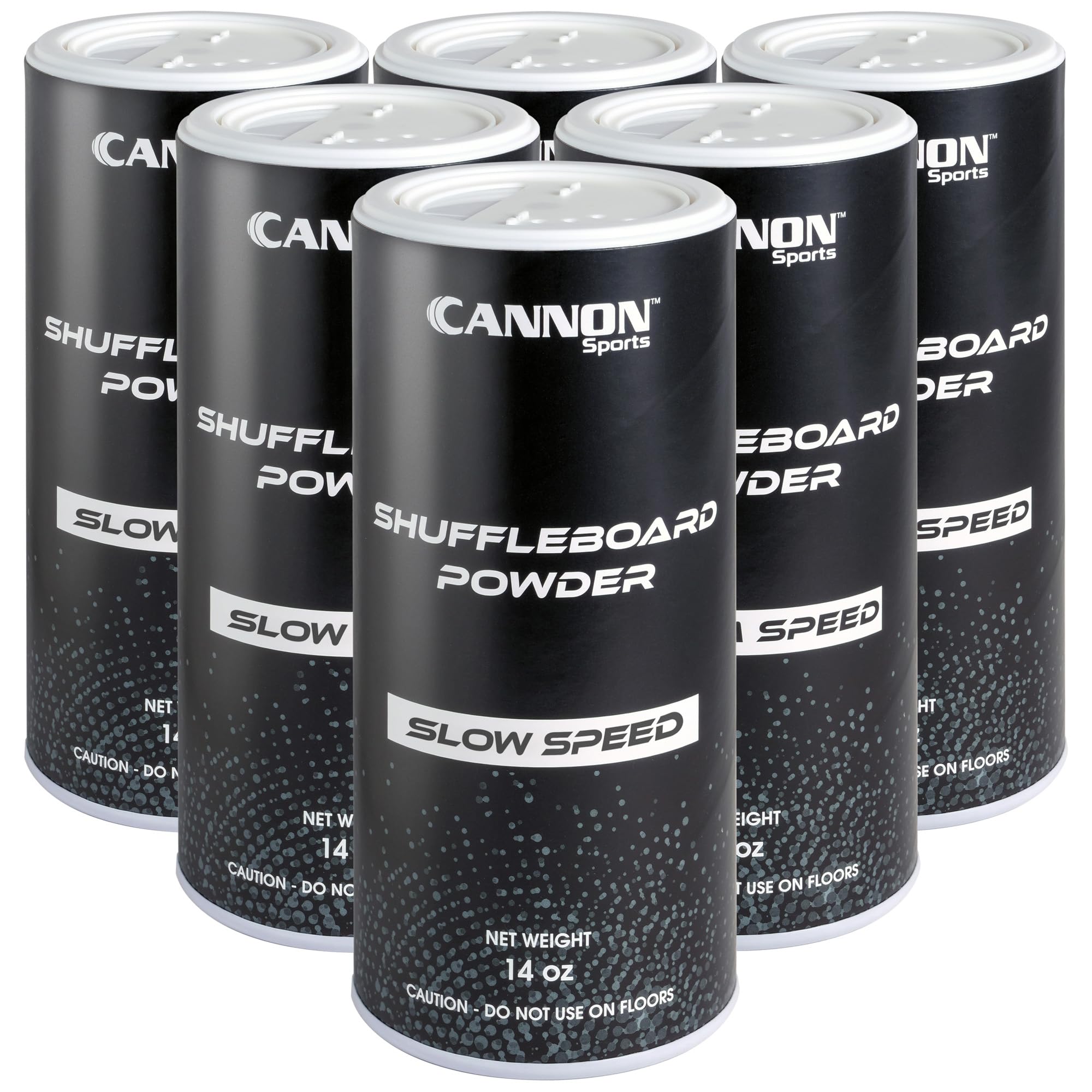 Cannon Sports Shuffleboard Powder - Premium Shuffleboard Wax with Granular Silicone Beads or Corn Meal - 3 Speed Options - Smooth Glide Non-Abrasive Shuffleboard Sand (SLOW, Pack of 6)