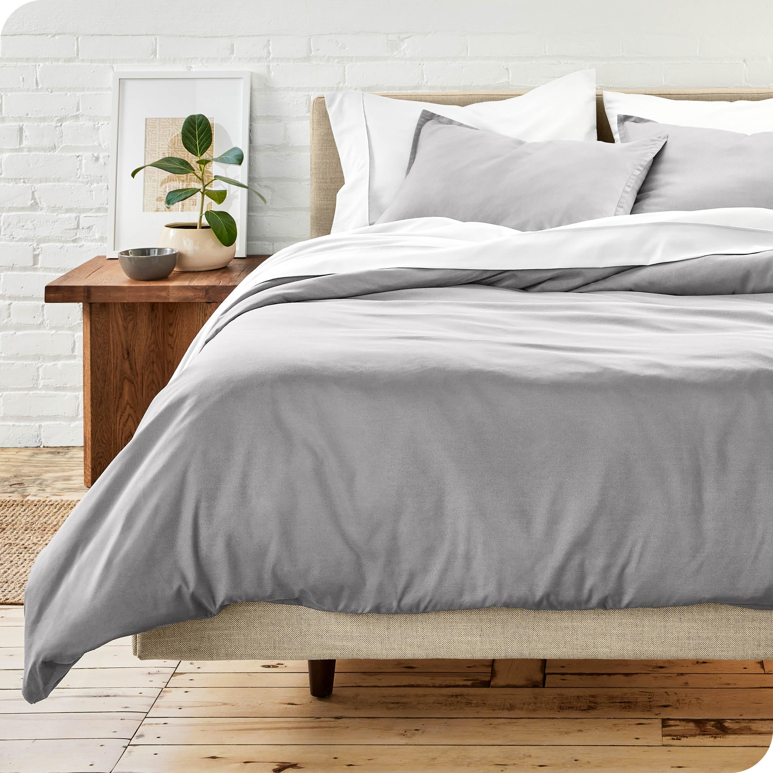 Bare Home Set Copripiumino Collezione Premium 1800 Ultra Morbida - Copripiumino Leggero e Fresco - Copripiumino dalla Texture soffice (240 x 220/80 x 80 x 2, Grigio Chiaro)