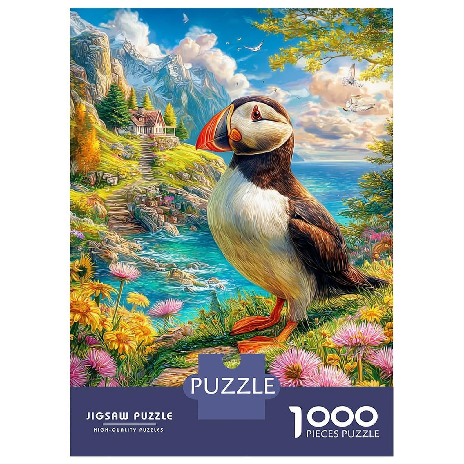 Puffin Puzzle 1000 Piece, Impossible Jigsaw Puzzles for Adults, Puzzle Family Activity Puzzles 70x50cm/1000pcs