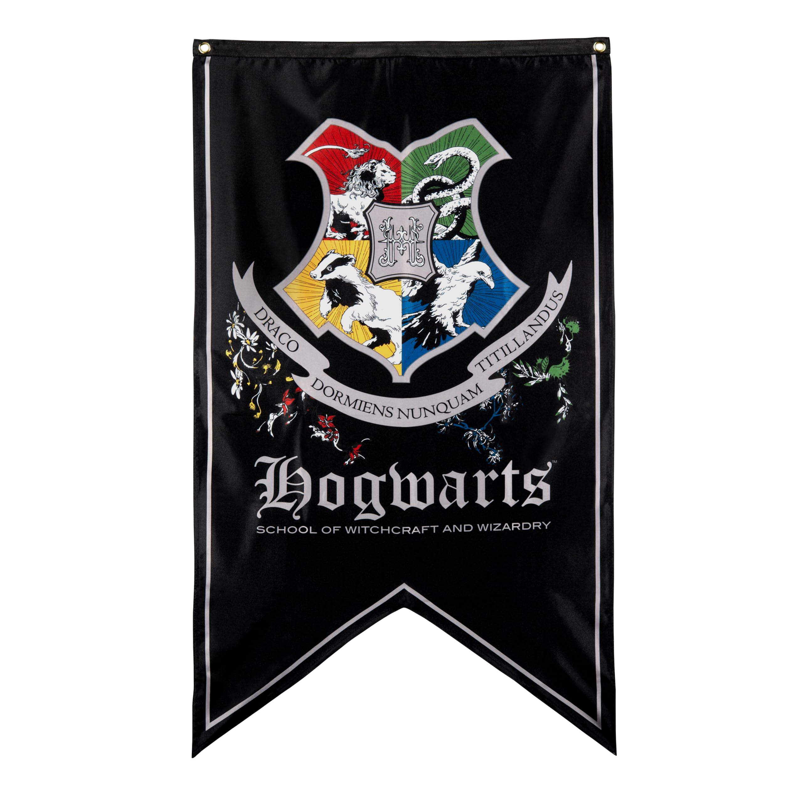 Conquest Journals Harry Potter Hogwarts Crest Banner, 30'' x 50'' Extra Large Flag, 300D Oxford Cloth, Banners for Birthday Parties, Party Supplies,