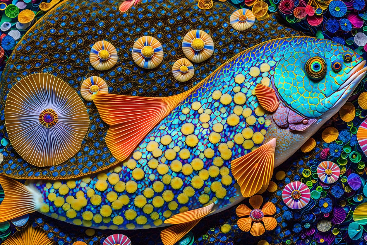 Photographie macro de snapper à queue jaune sur toile murale d'art - 4