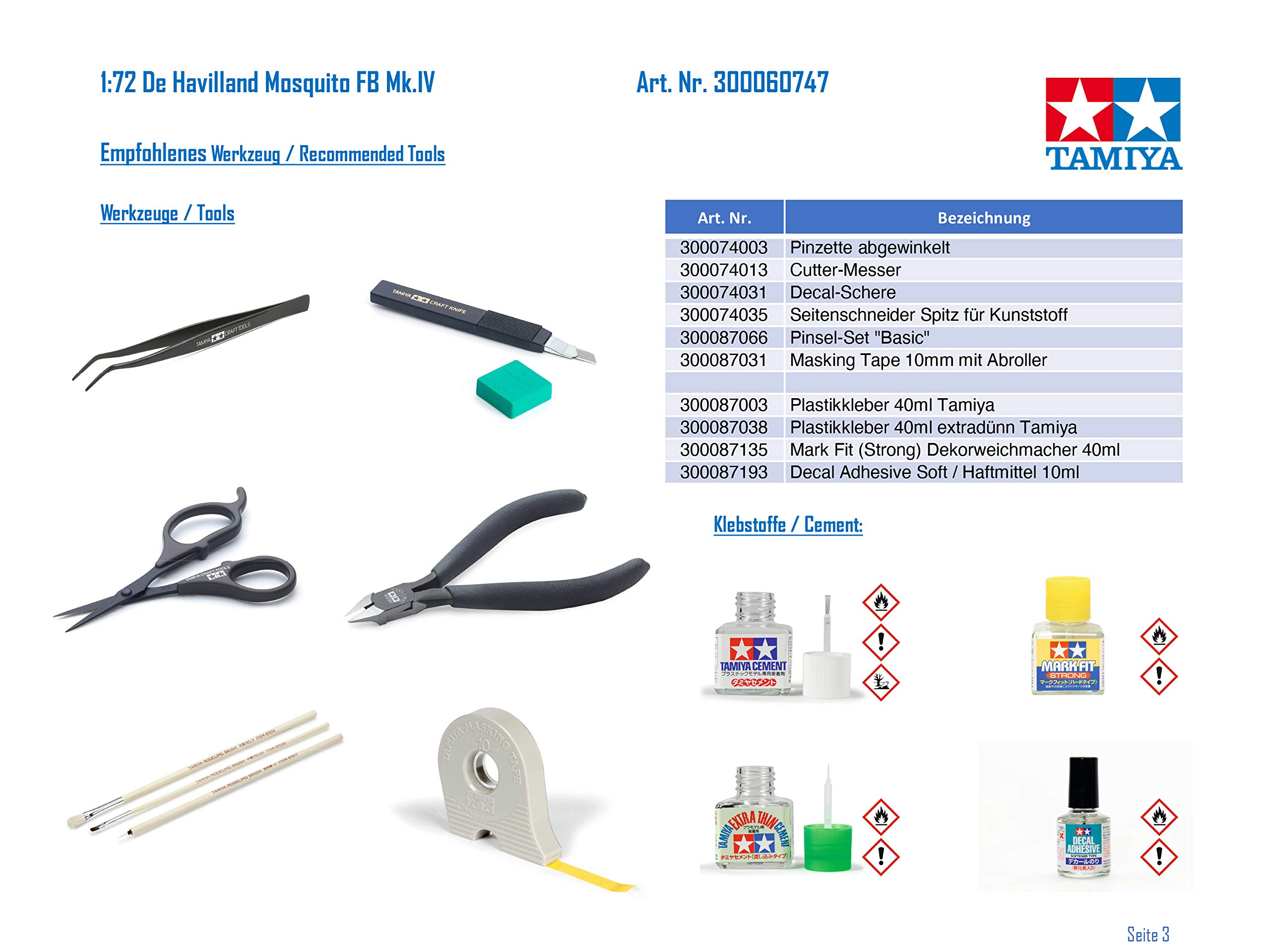 Amazon.com: Tamiya America, Inc 1/72 Mosquito FB MKVI/NF