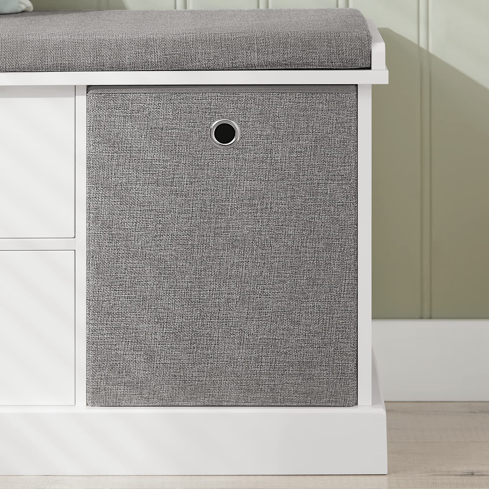 SoBuy Panca scarpiera Cassapanca da Interno Mobile Bagno con 2 cassetti e 2 cesti Bianco L96*P33*A50cm FSR66-HG