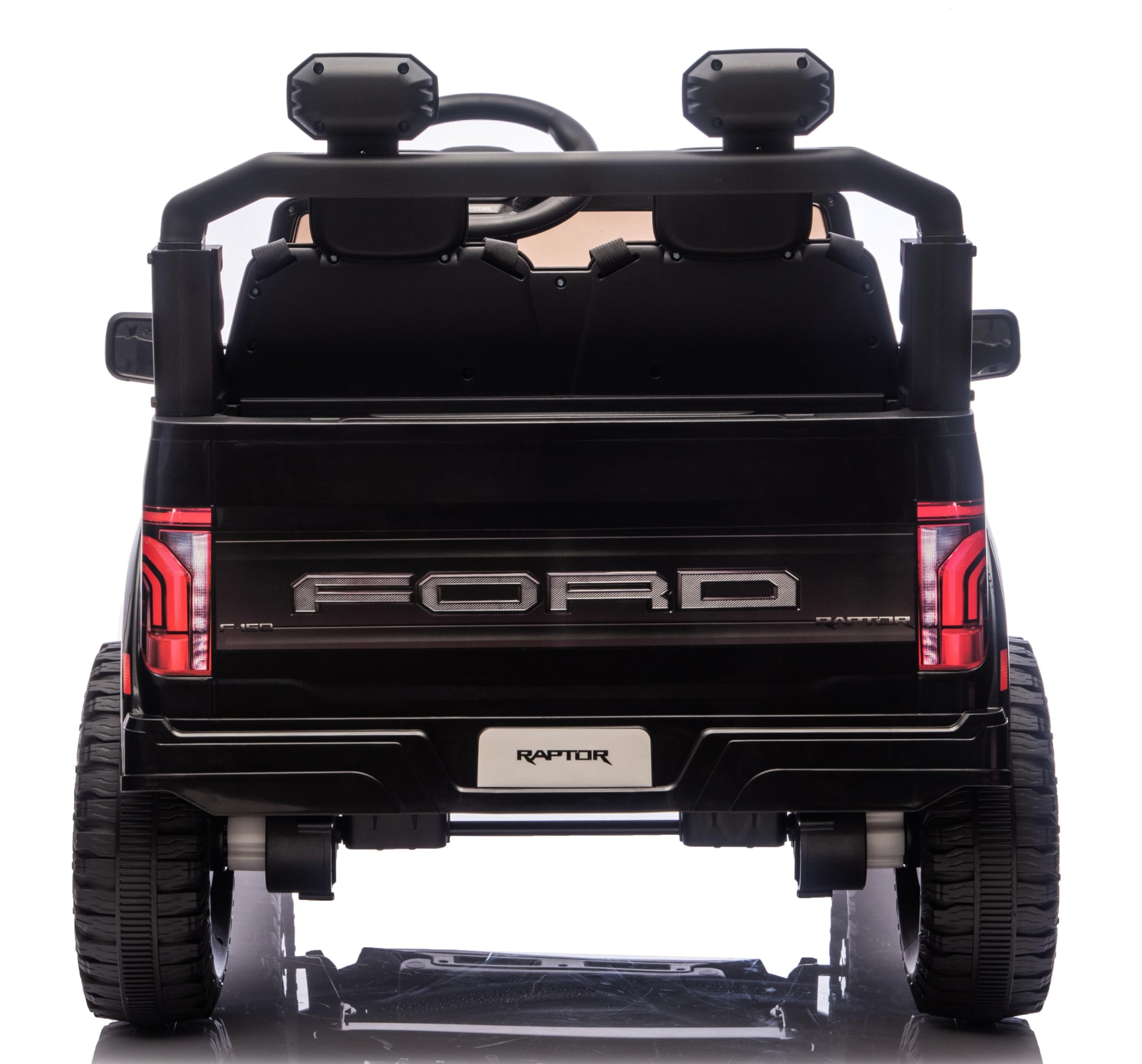 Ford F150 Raptor 24V Maxi Fuoristrada 2 Posti Auto Macchina Elettrica per Bambini Telecomando Luci a Led Bluetooth Ammortizzatori Carico Massimo 60 Kg Nero