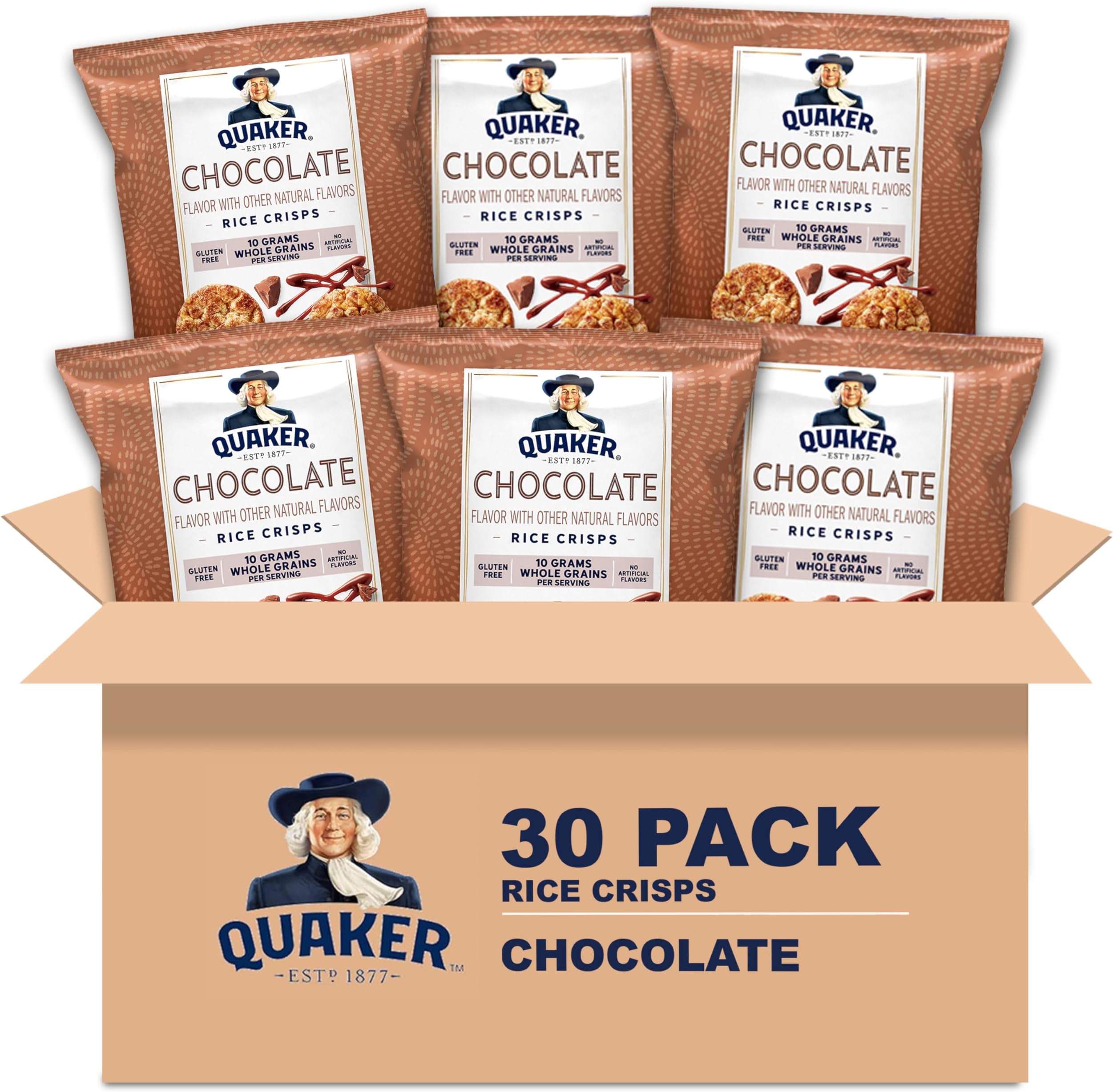 Amazon.com: Quaker Rice Crisps, Gluten Free, Chocolate, 0.91 Oz, 30 Count