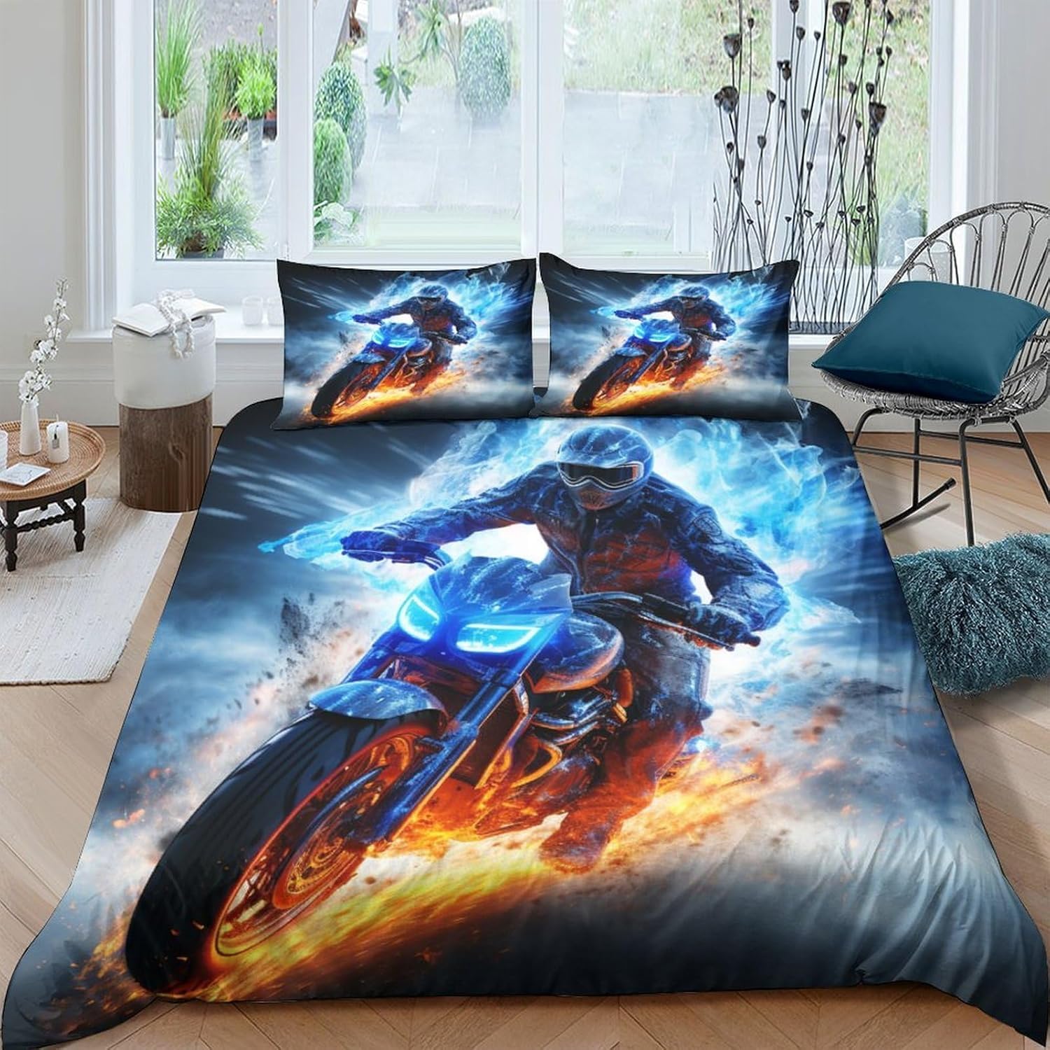 Housse de couette motocross pour transformer une chambre d'ado fan de moto cross