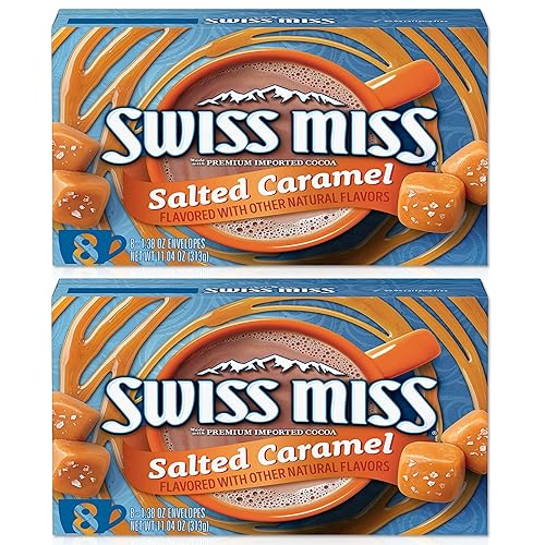 Miniatura 2 de Paquete de mezcla de chocolate caliente con caramelo salado Incluye dos cajas de 1104 onzas de mezcla de cacao caliente de caramelo salado suizo