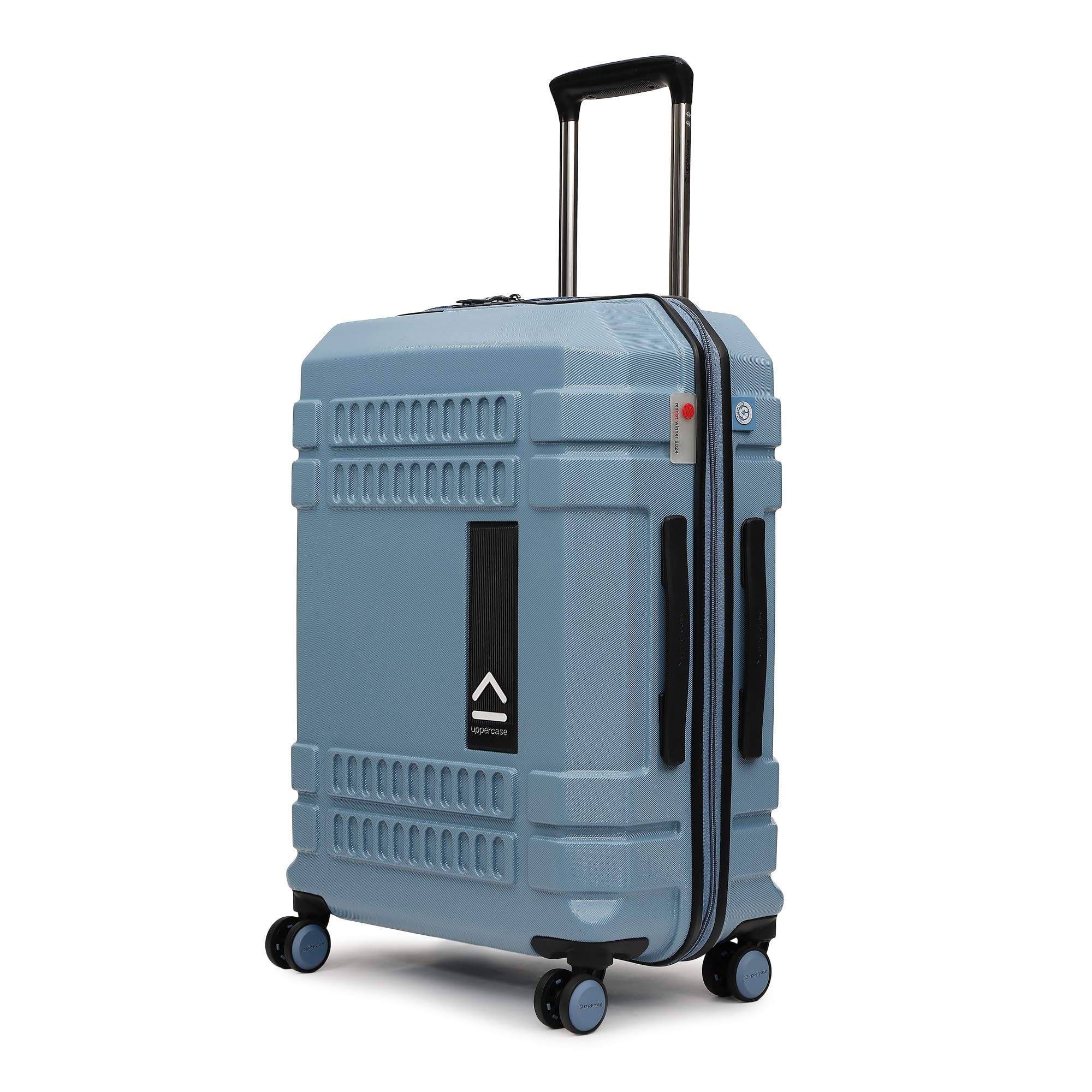 Bullet (Medium) 66Cm, Spinner, Check-in Trolley Bag, Hardsided Anti-Scratch 8 Wheel Luggage, TSA Lock & Anti-Theft Zippers, Suitcase for Unisex, 2000 Days Warranty (Blue)