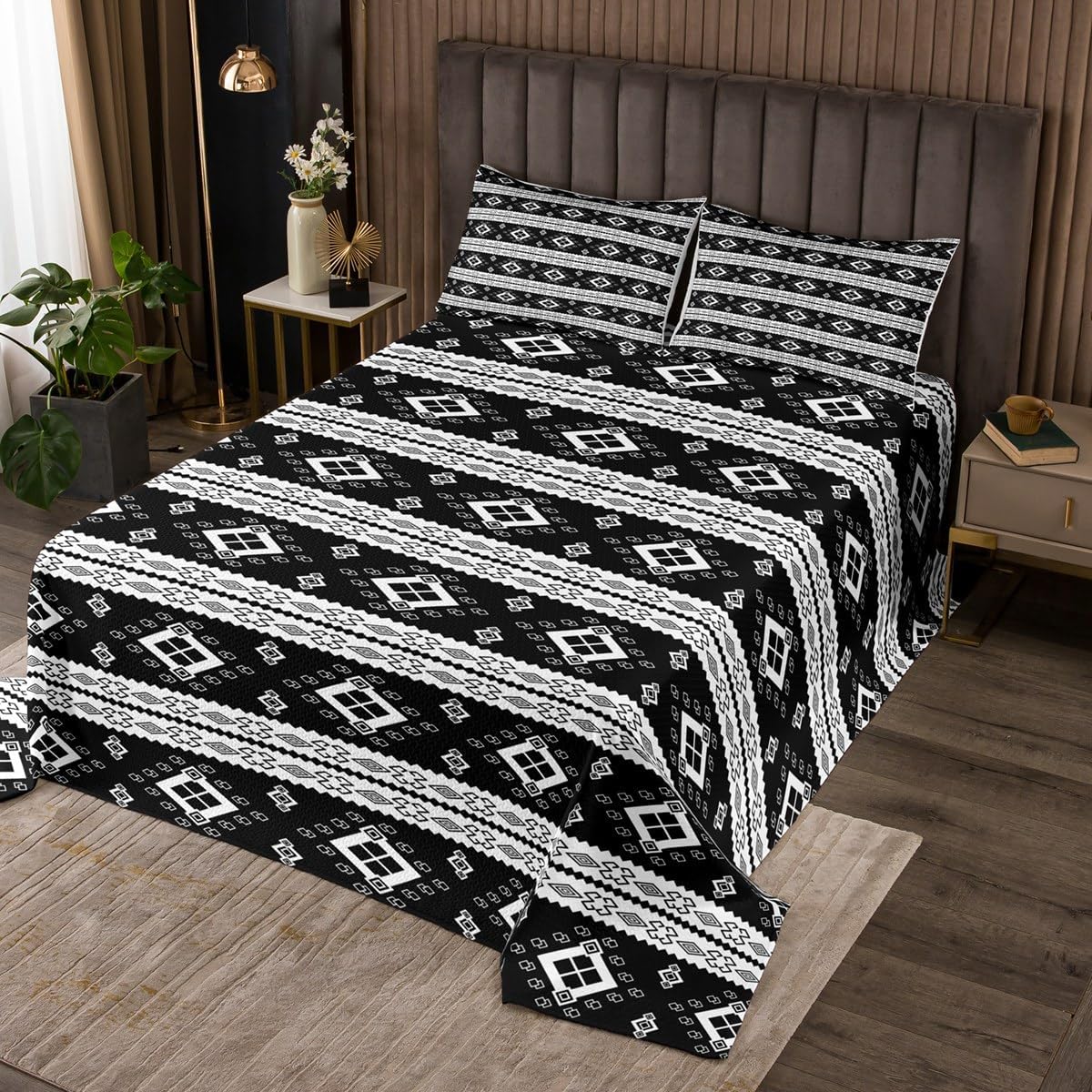 Feelyou Bow Bedspread Quilts Watercolor Bow Coverlet Set Twin Size for Kids Boys Girls Dreamy Princess Style Quilted Coverlet for All Season with 1 Pillowcase Microfiber
