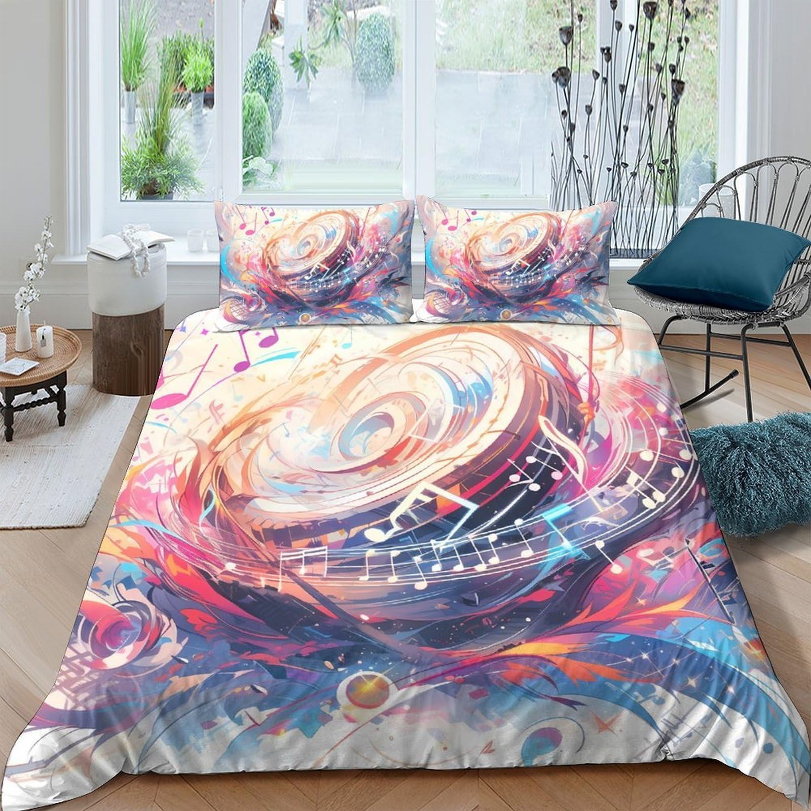 Ctjqhvkz Style-8 3D Printed Abstract Galaxy Fitted Sheet Microfiber Soft Colorful Nebula Mattress Cover For Bedroom Dorm Use Single（135X200cm）
