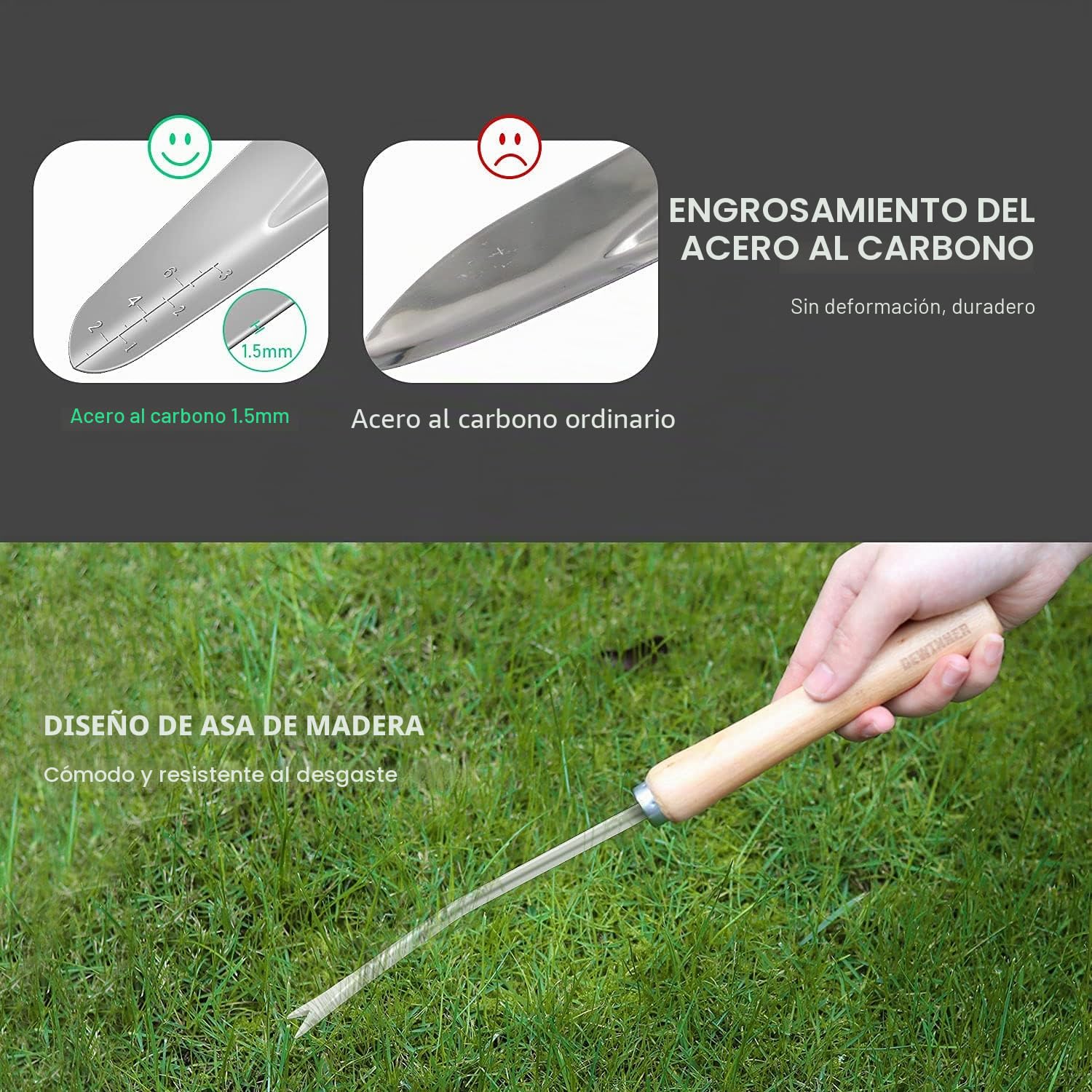 DEWINNER Juego de herramientas de jardinería – Juego de herramientas de jardín de 23 piezas, incluye bolsa de sujeción para guantes para hombres o mujeres