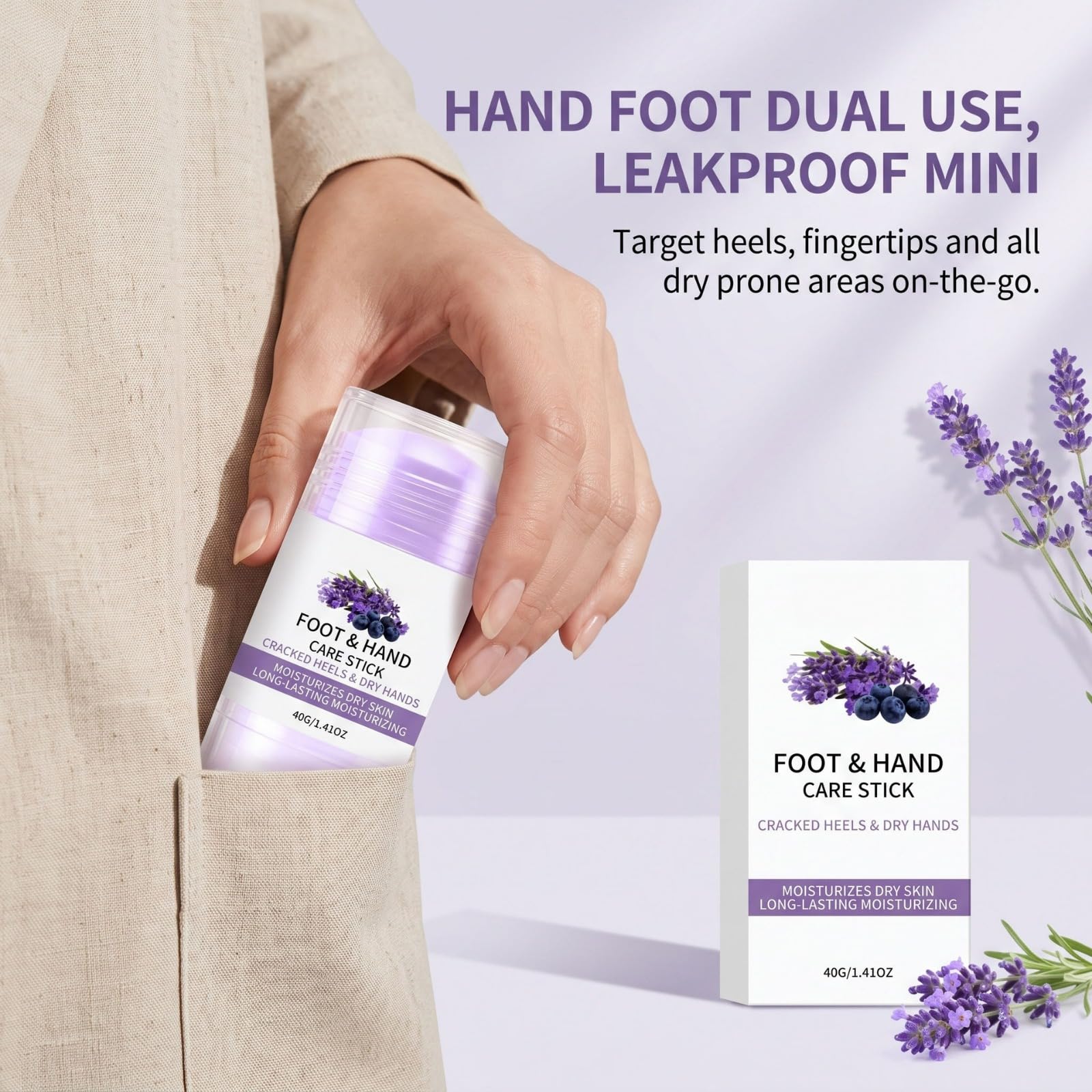 Crème à la lavande et à l'urée, baume lotion pour coudes, mains, genoux