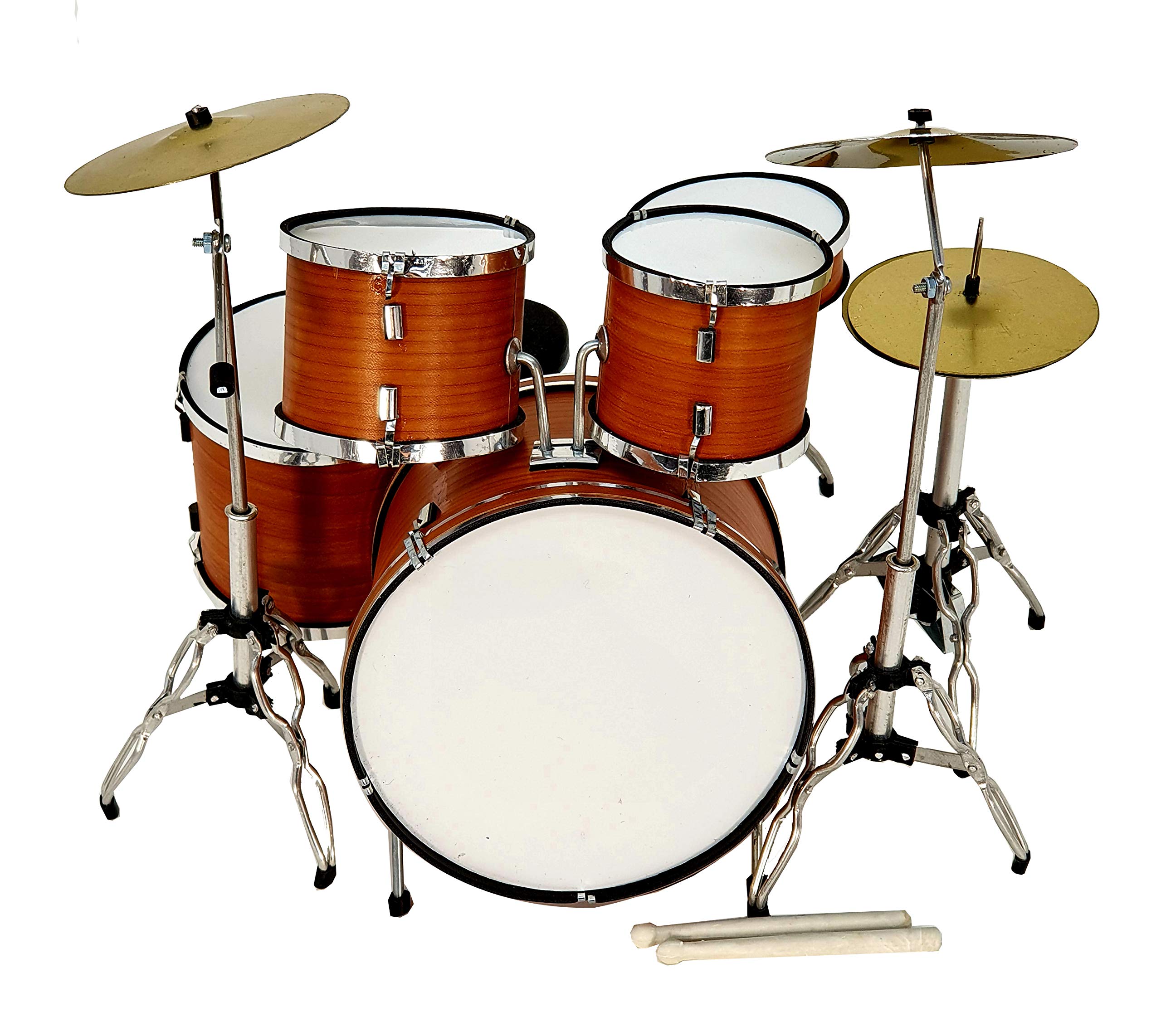 MINIATURA BATERÍA ACUSTICA NOGAL SATINADO MDR-0107 REGALO MUSICAL ROCKMUSIC