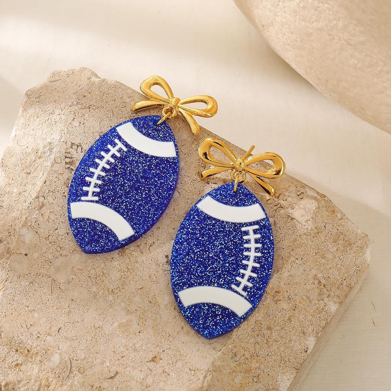 Football Earrings for Women Acrylic Bow Football Dangle Earings Game Day Earrings Lightweight Funny Rugby Sports Accessories Jewelry Gifts - Image 5