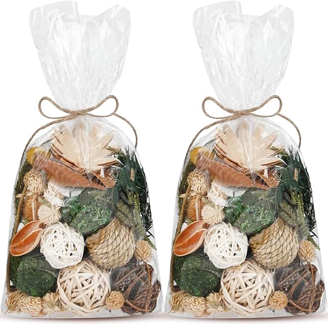 Nuanchu 2 Pack Decorative Balls Potpourri Bowl Filler Decor Natural Vase...