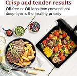6.3QT Air Fryer Oven with LED Digital Touchscreen, 12 Preset Cooking Functions Air fryers, Bake, Reheat, Keep Warm, Nonstick and Dishwasher-Safe Basket, Stainless Steel/Black