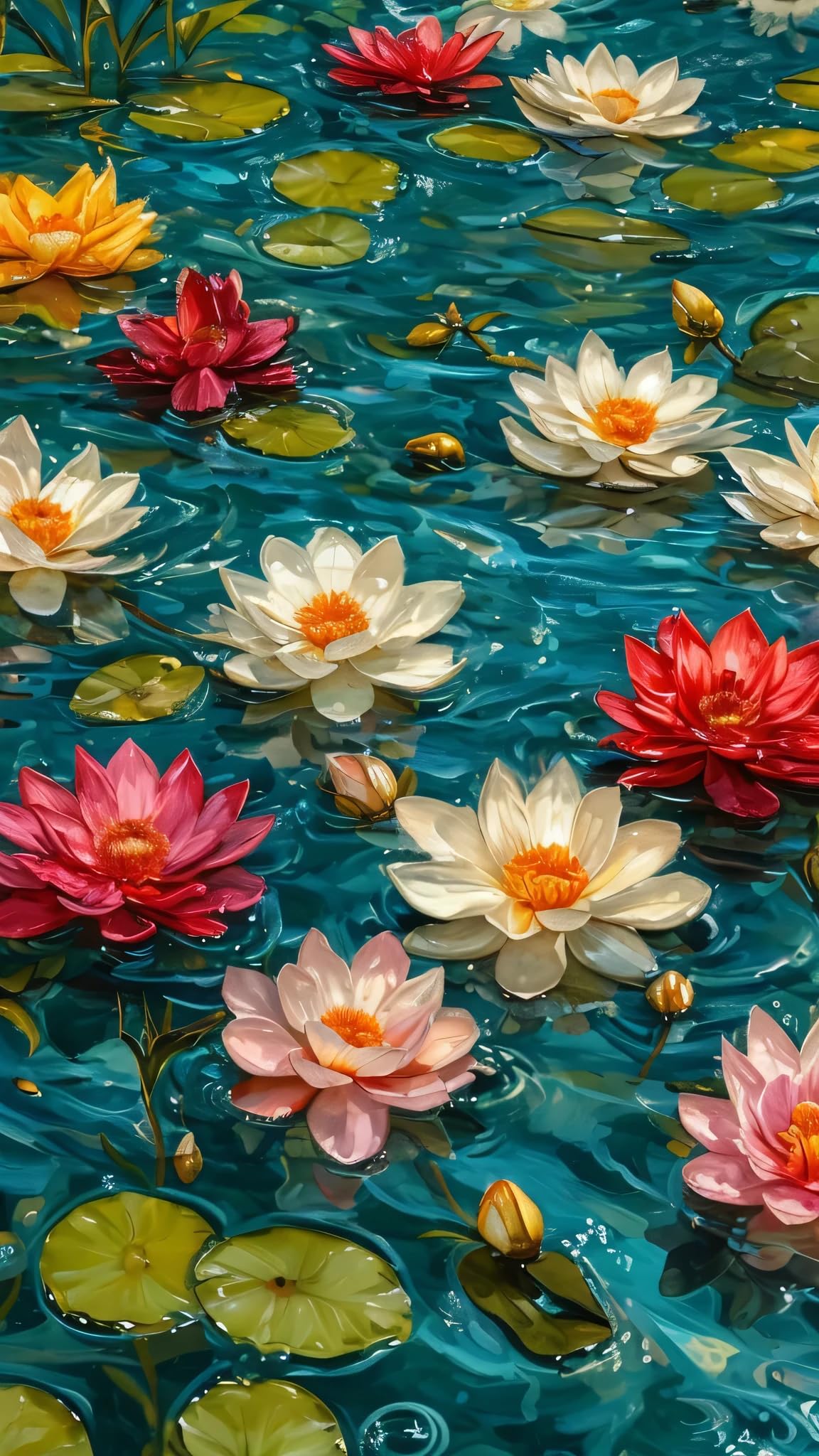 ARTGOTO Large Paint by Numbers Kits for Adults,15.7x27.5inch/40x70cm Painting by Numbers for Adults Flowers Lotus C,Paint by Numbers Canvas Kits for Home Room Wall Decor (Without Frame)