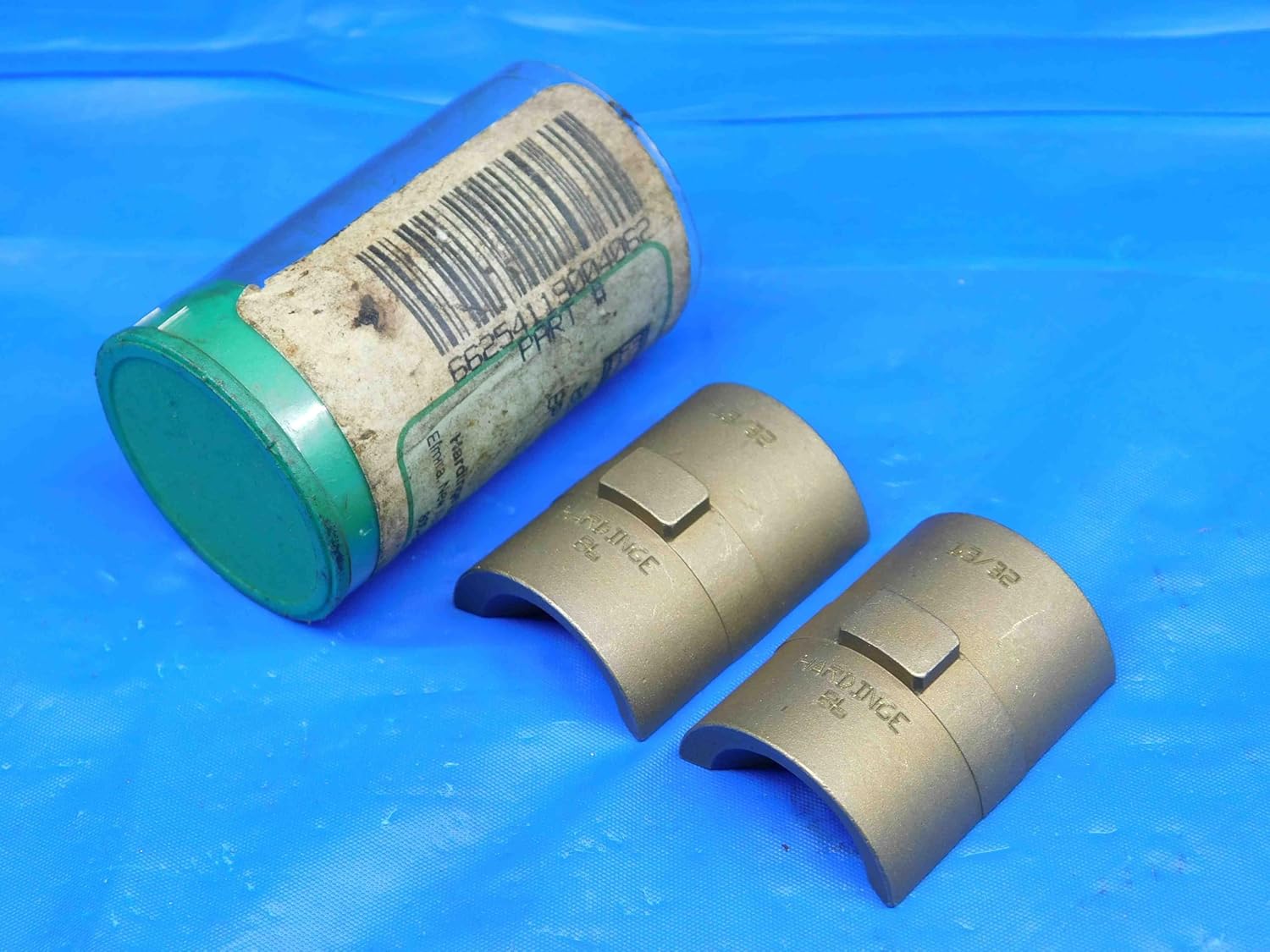 M & J Tooling LLC HARDINGE 13/32 B6 Round Bronze Smooth Finger Feed Collet Pads 2pc Set - BR2952BS3