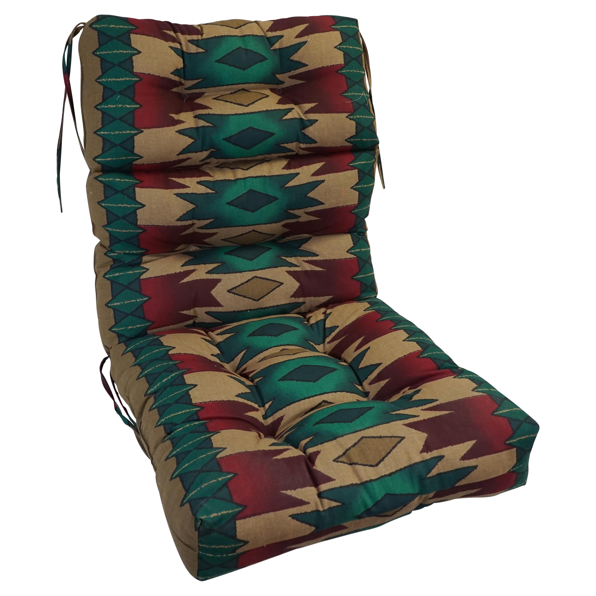 Blazing Needles Multi-Section Tufted Chair Cushion, 22 x 45, Rustic Southwest