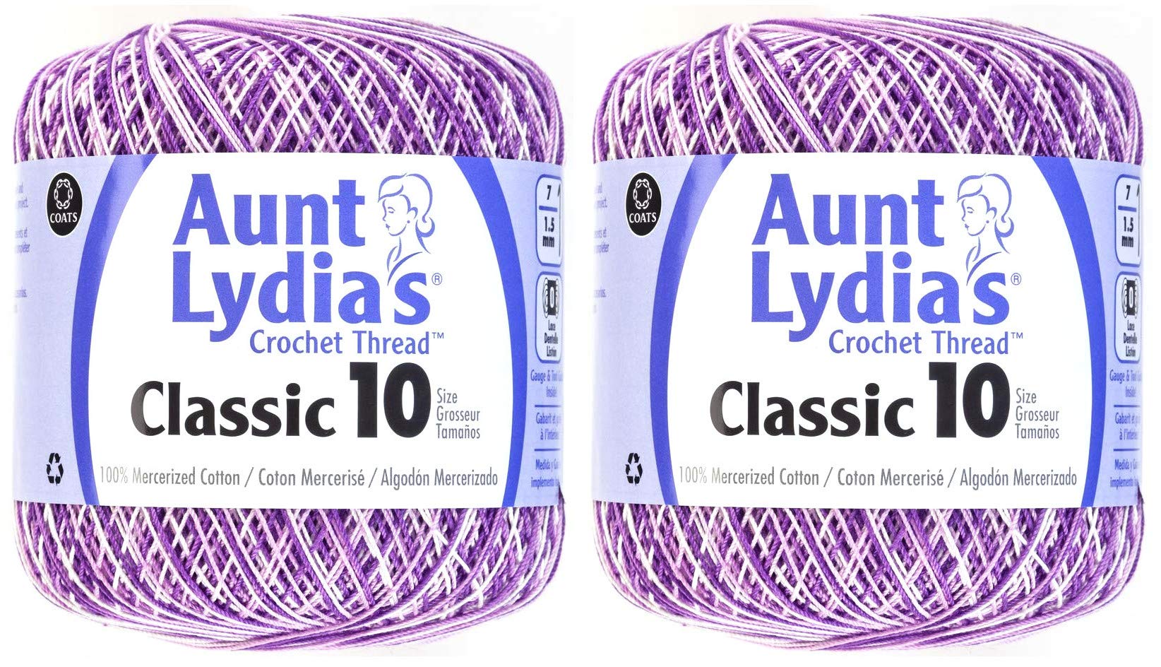 Aunt Lydia'S Classic Crochet Thread Size 10-Shades Of Purple