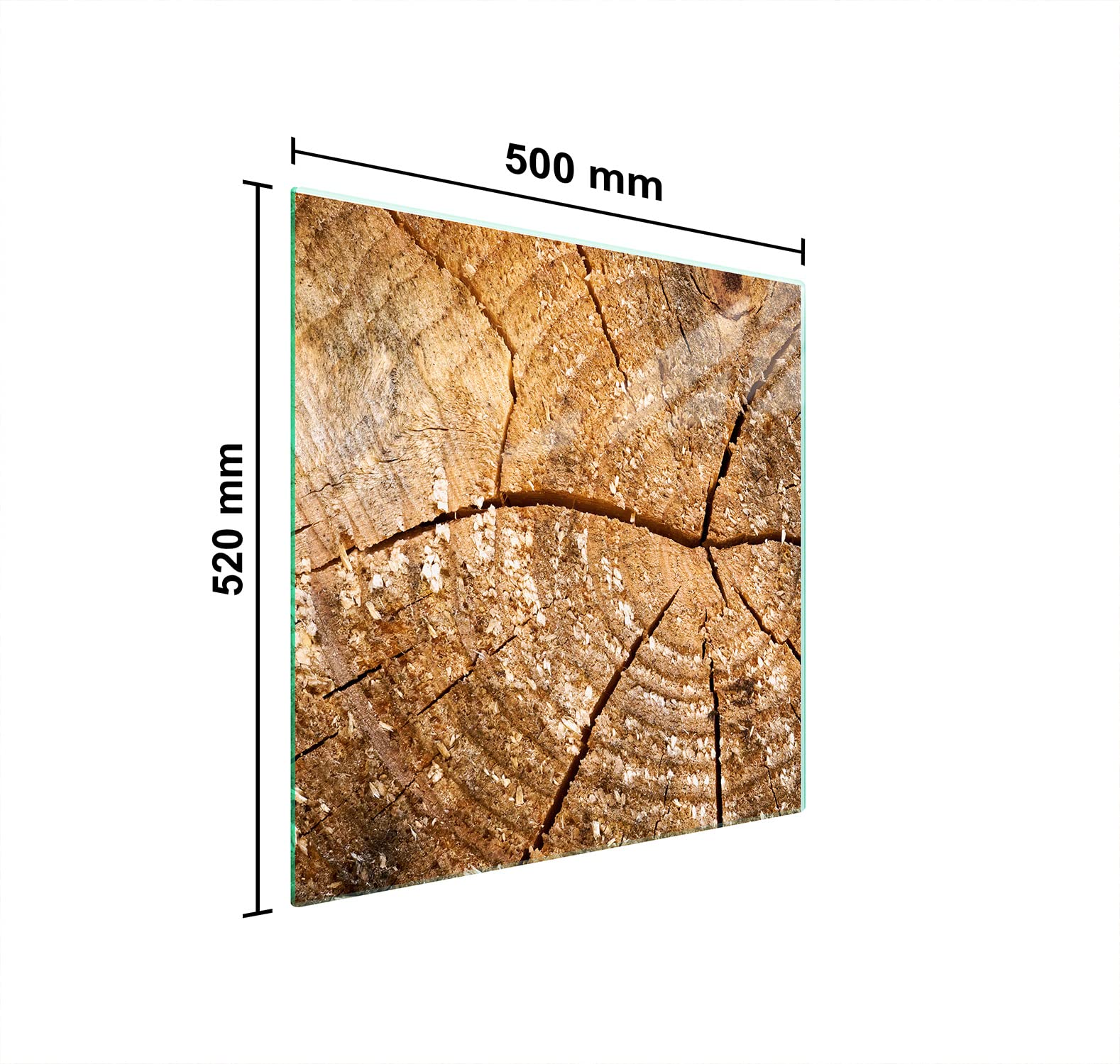 Placa protectora de vitrocerámica 50 x 52 cm 1 pieza cocina eléctrica universal para inducción protección contra salpicaduras tabla de cortar de vidrio templado como decoración, MADERA