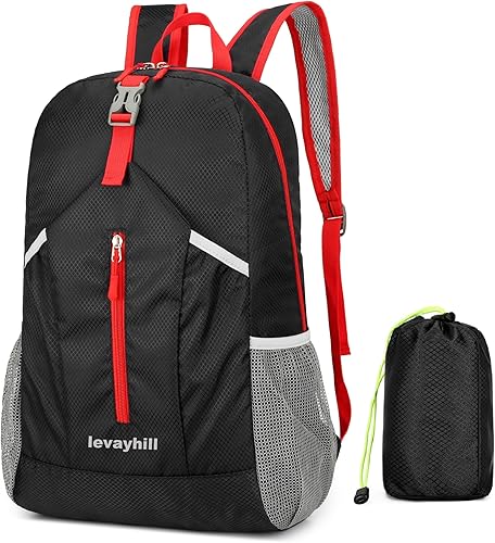 Mochila de senderismo plegable de 25L ligera, plegable, básica, bolsa plegable resistente al agua, viajes, hombres y mujeres, camping, ciclismo al