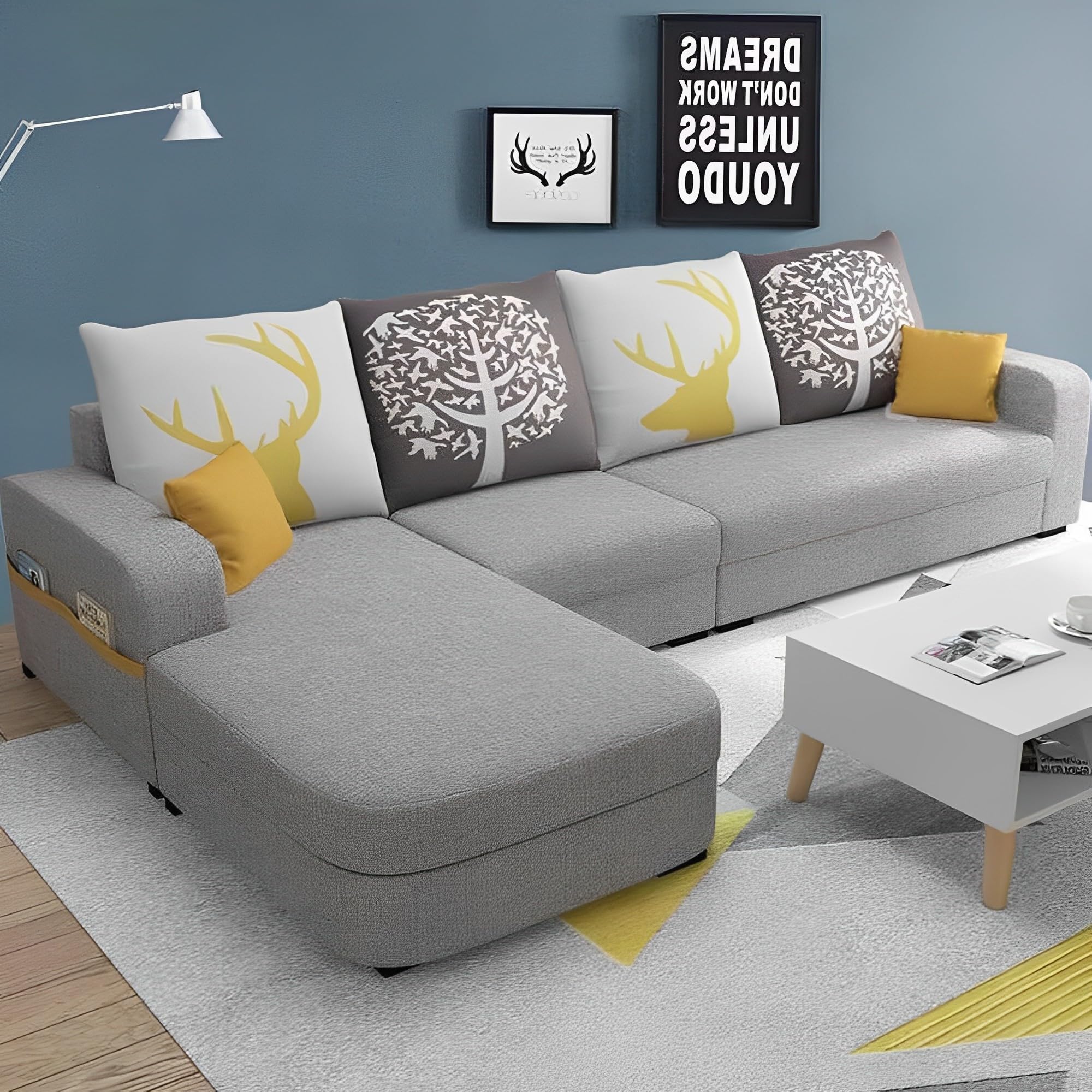 Casaliving - Stephanie LHS 6 Seater L Shape Sofa Set for Living Room (Grey Fabric)-image-15