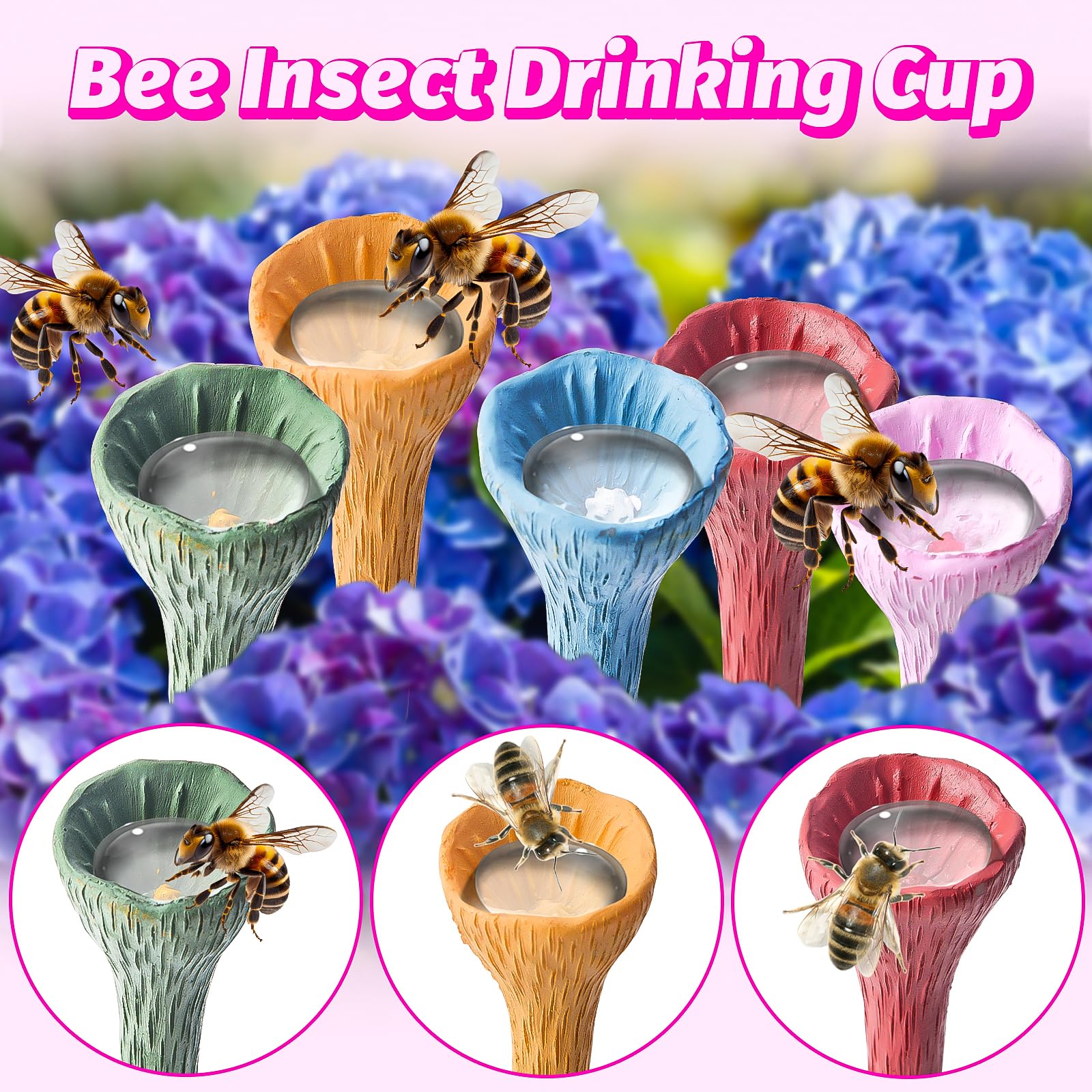 4-teiliges Bienentränken Set Aus Harz - Insektentränken Für Bienen & Schmetterlinge In Garten & Balkon