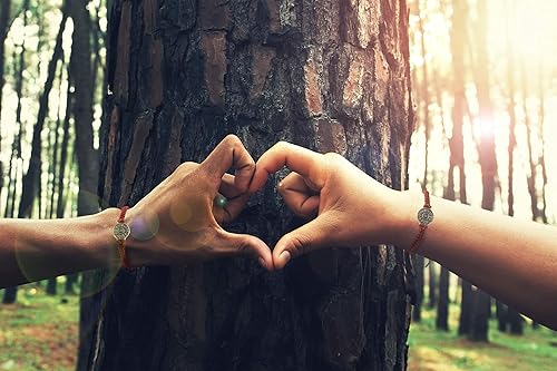 Miniatura 6 de Red String Macrame Prosperity Financial Success & Evil Eye Protection Bracelet with Silver Coin Charm - Gift for new job, long distance relationship