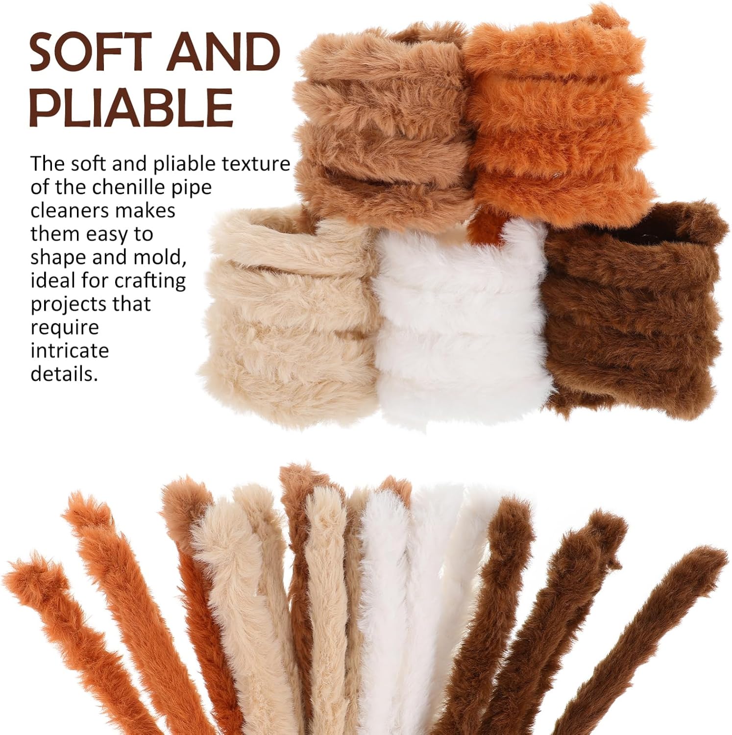 TOYANDONA 10pcs Extra Thick Pipe Cleaners, 39 inch Jumbo Fur Pipe Cleaners Chenille Stems Thick Pipe Cleaner Craft Pipe Stems for DIY Projects Art Craft Supplies