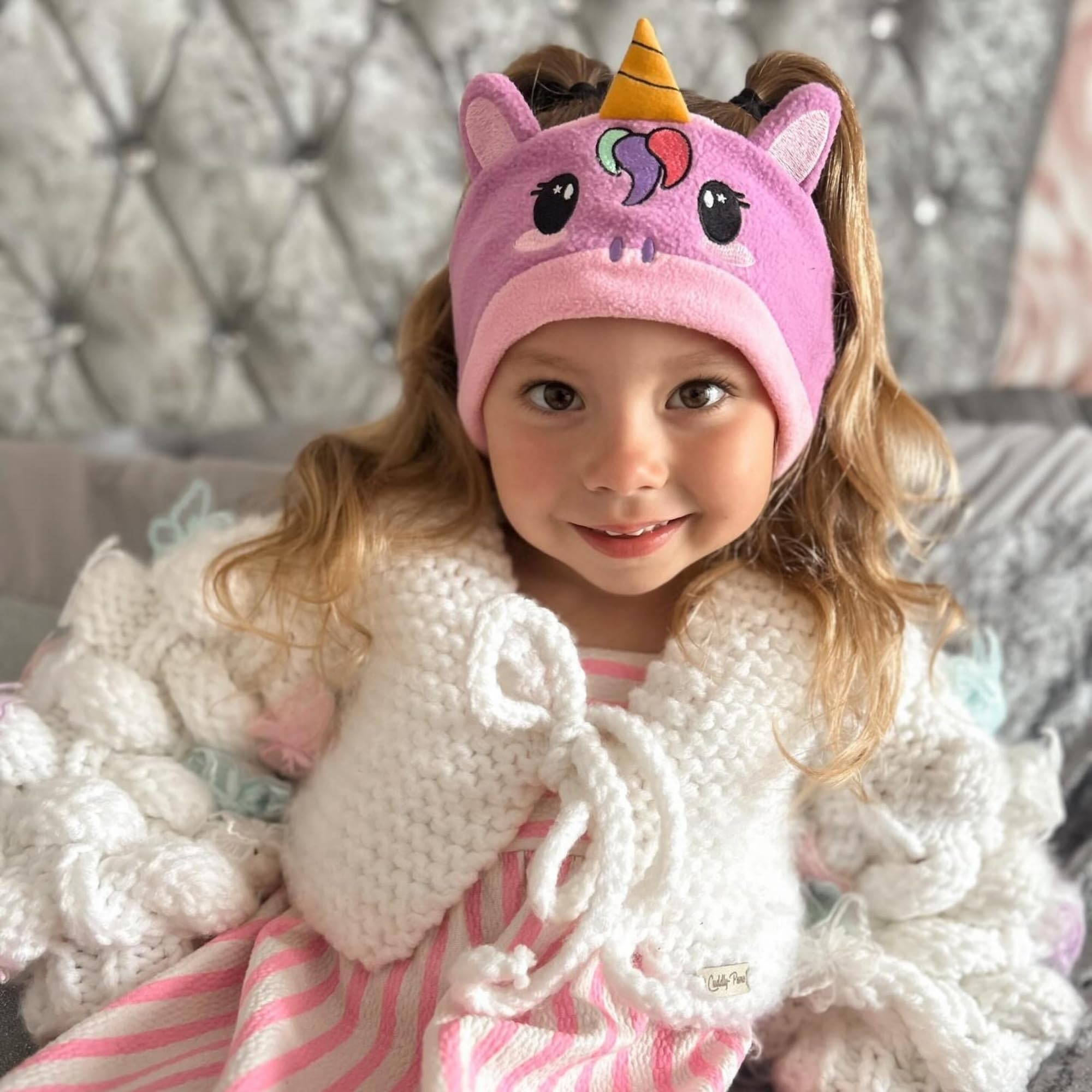 3.0 - Cuffie originali per bambini, fascia wireless Bluetooth, comode cuffie per aereo, limite di volume sicuro, regolabili, per viaggi, scuola e sonno (Sparkle)