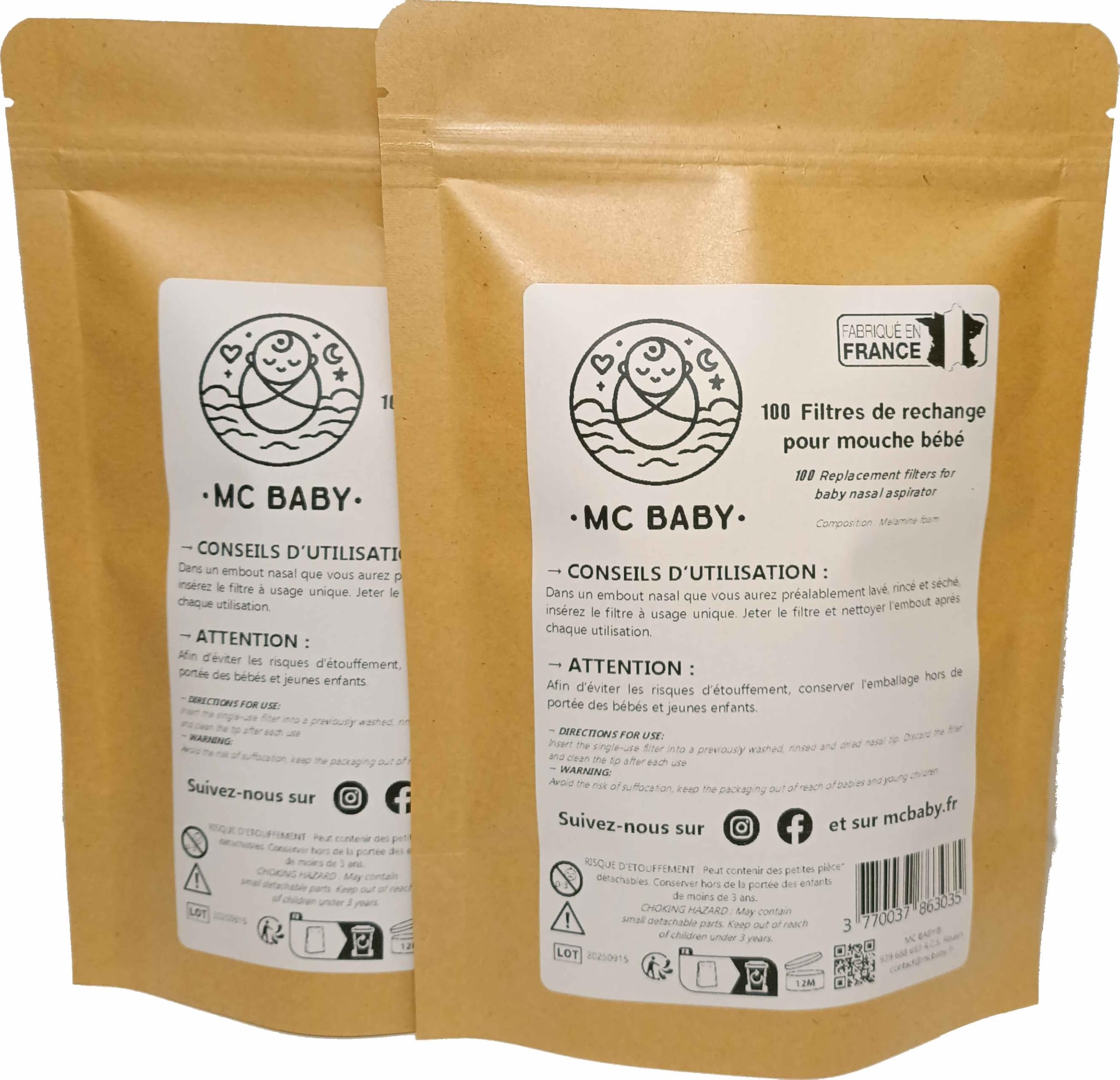MC BABY - Lot de filtres pour mouche bébé manuel (100, 1, unité)