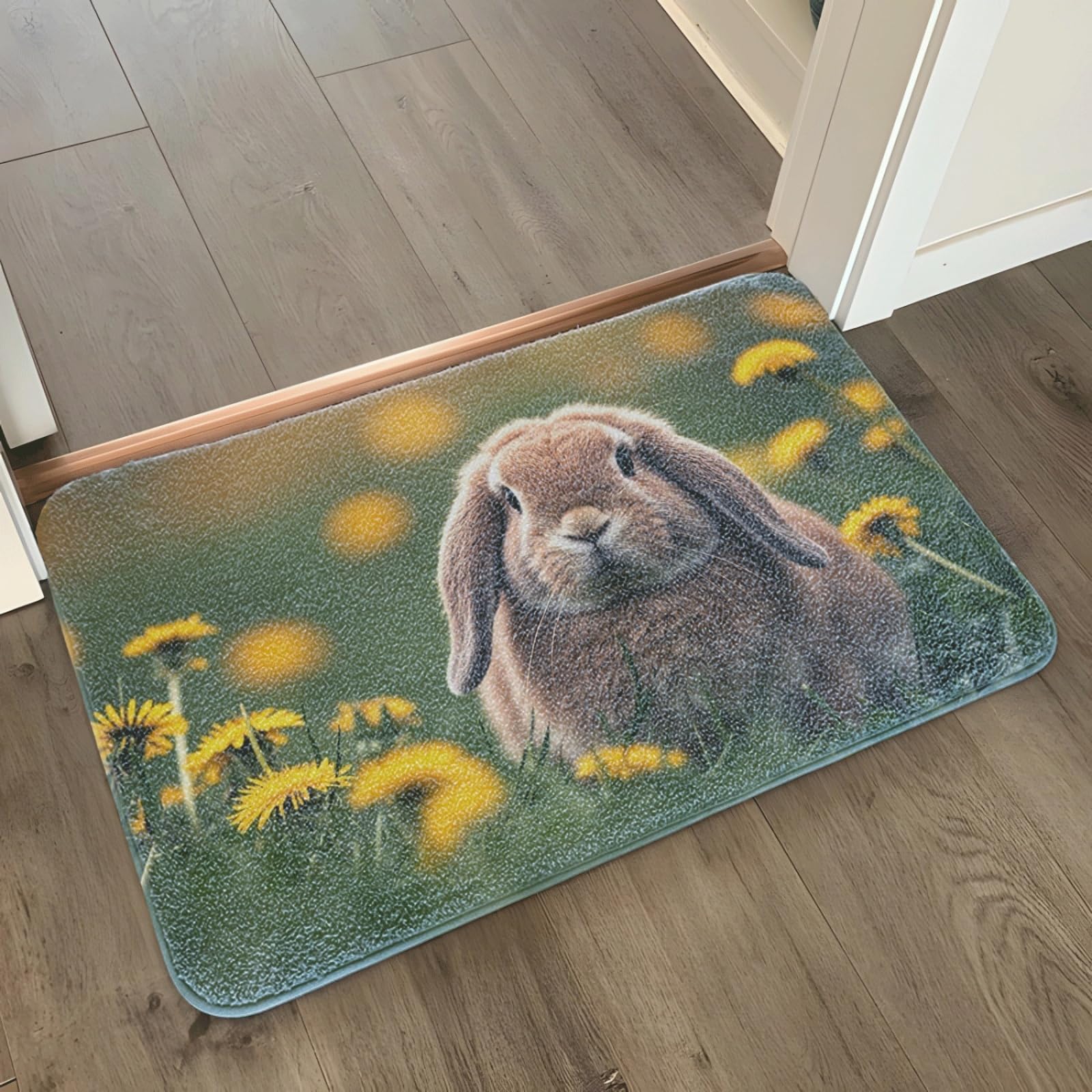 Alfombra De Baño 50X80Cm Conejo Gris Alfombras Baño Antideslizante,Microfibra Absorbente Alfombrilla,Lavable A Máquina,Suave Y Acogedora,para Dormitorio Sala Estar