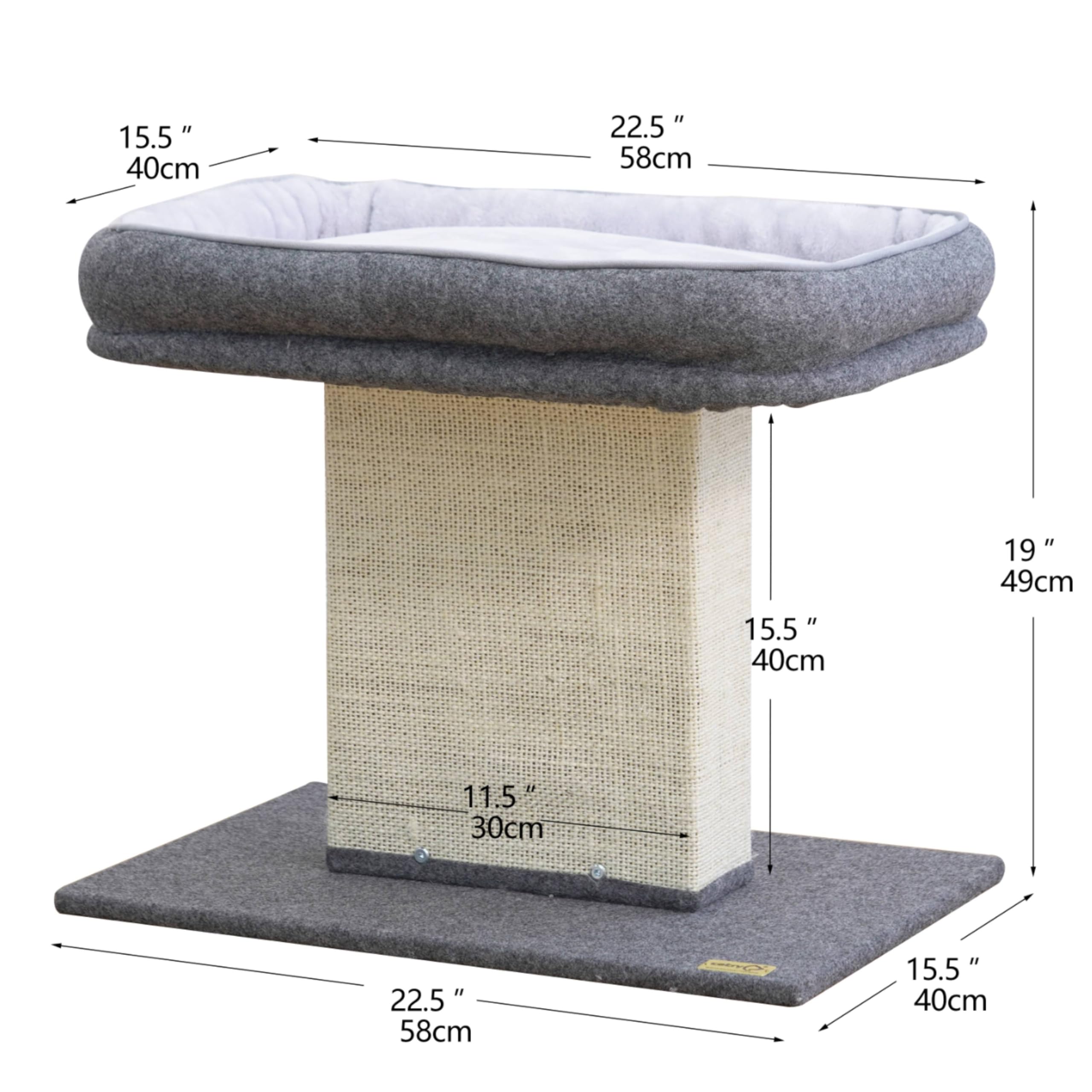 Catry Letto per gatti con tiragraffi – Design minimalista di albero per gatti con accogliente letto per gatti e tiragraffi stuzzicante, allure gattino a rimanere intorno a questo mobile robusto e
