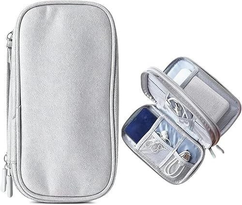 Miniatura 1 de Organizador de artículos electrónicos, estuche de viaje de doble capa, organizador de bolsas de cable de cable, bolsa de viaje para artículos