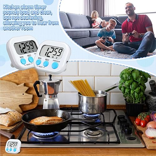 Miniatura 5 de Kanayu Paquete de 48 temporizadores digitales de cocina, temporizadores digitales de cocina magnéticos multifuncionales, temporizador de cuenta