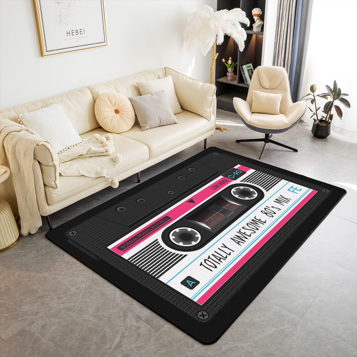 Amazon.com: Erosebridal 80s Party Area Rug 5x7 for Bedside