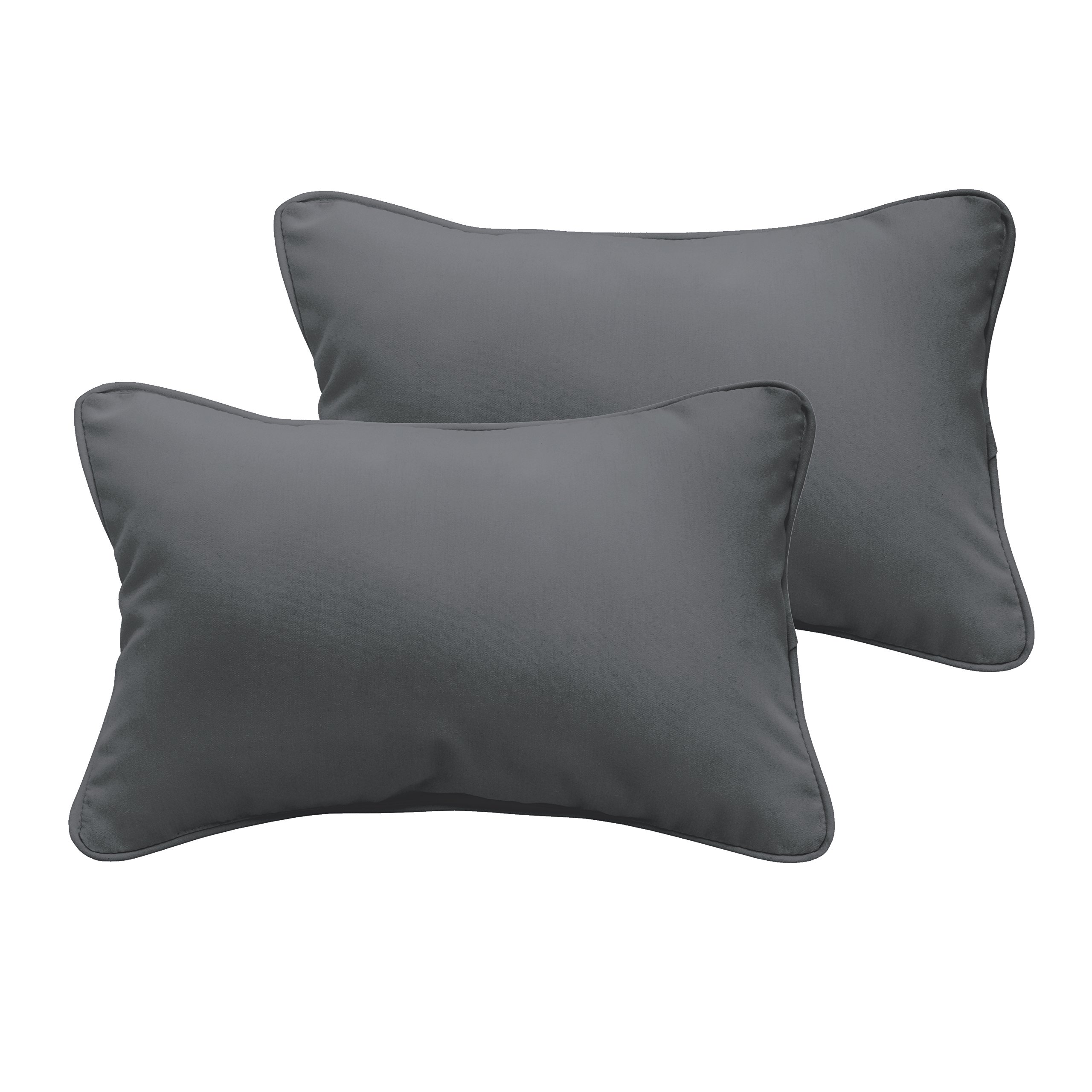 Amazon.com : Sorra Home Charcoal Grey Indoor/Outdoor Pillow Set