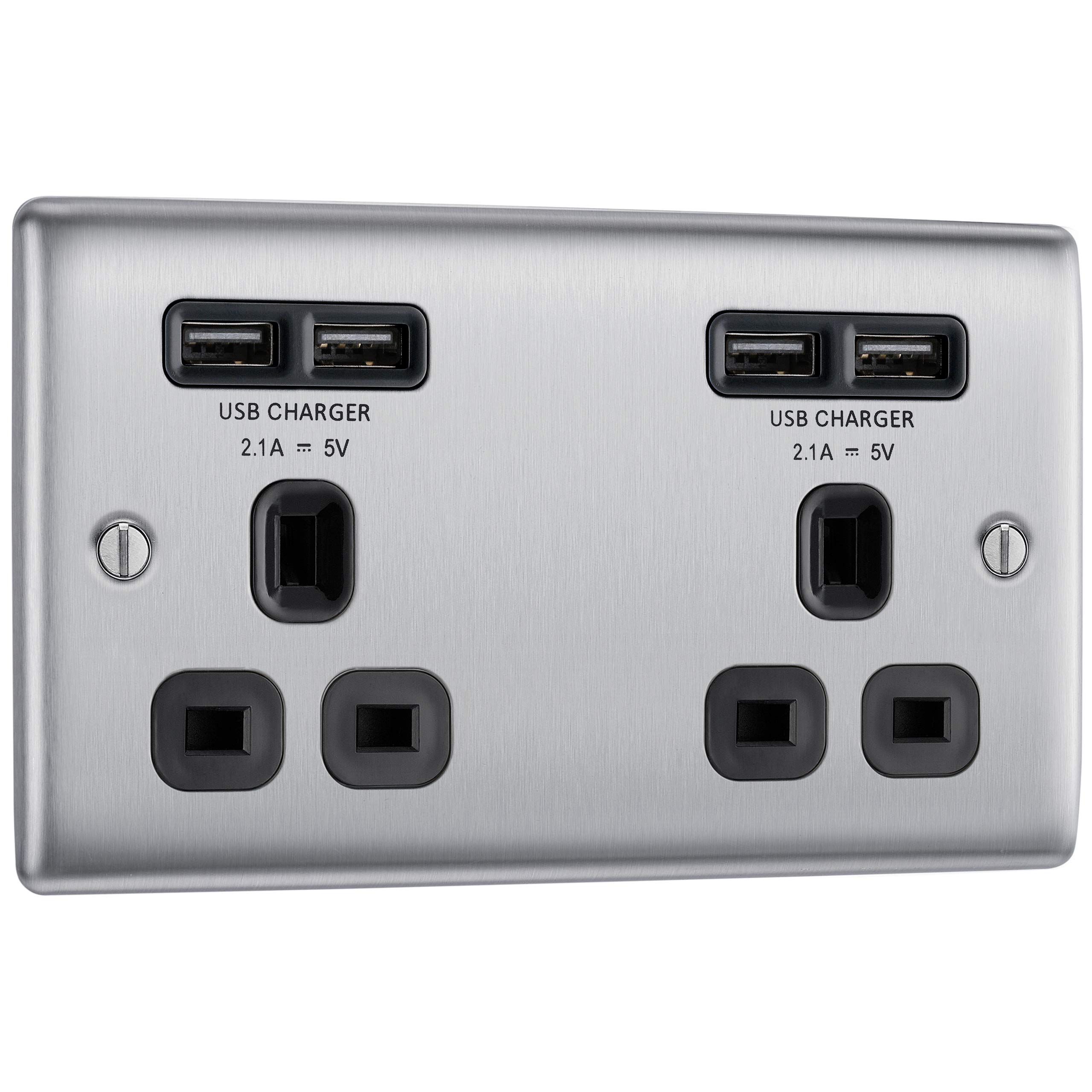 Buy BG Electrical Double Unswitched Fast Charging Power Socket with