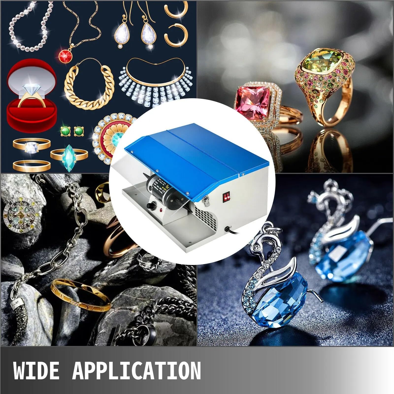 Pulidor de joyas, Pulidora De Joyas Con Colector Polvo Y Mesa Ligera Para Mantenimiento Fabricación Metales
