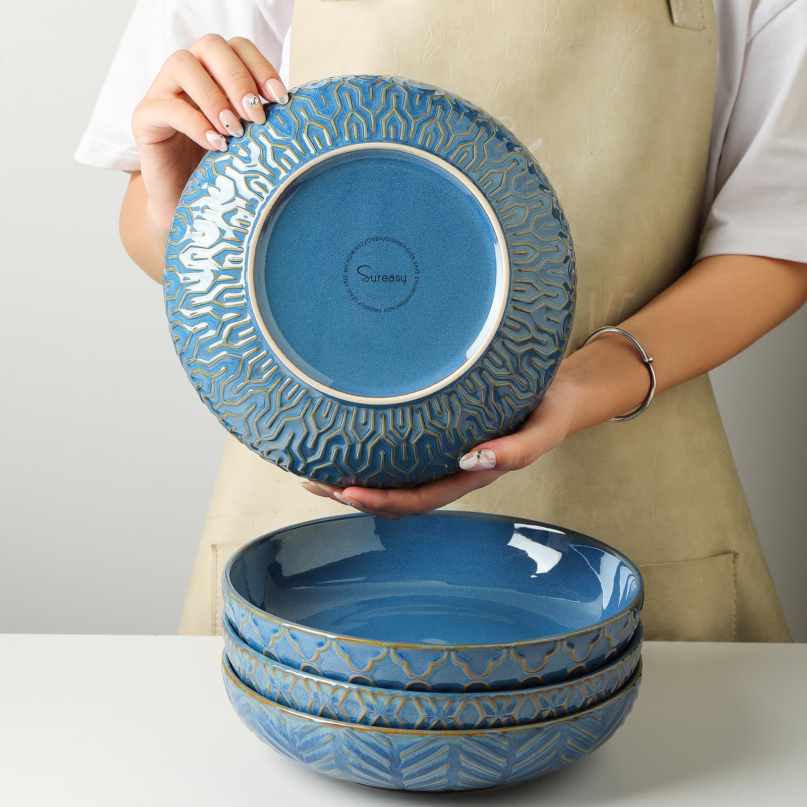 Bols à Pâtes En Porcelaine Larges Et Peu Profonds Pour Un Service Simple