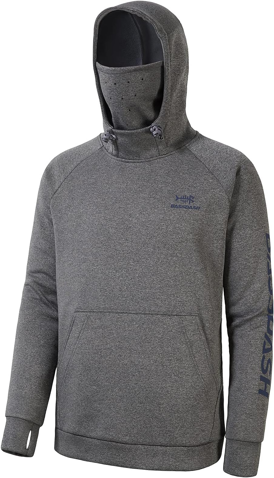 Men’s Fishing Fleece Hoodie with Neck Gaiter Water Resistant Performance Hunting Sweatshirt FS18M