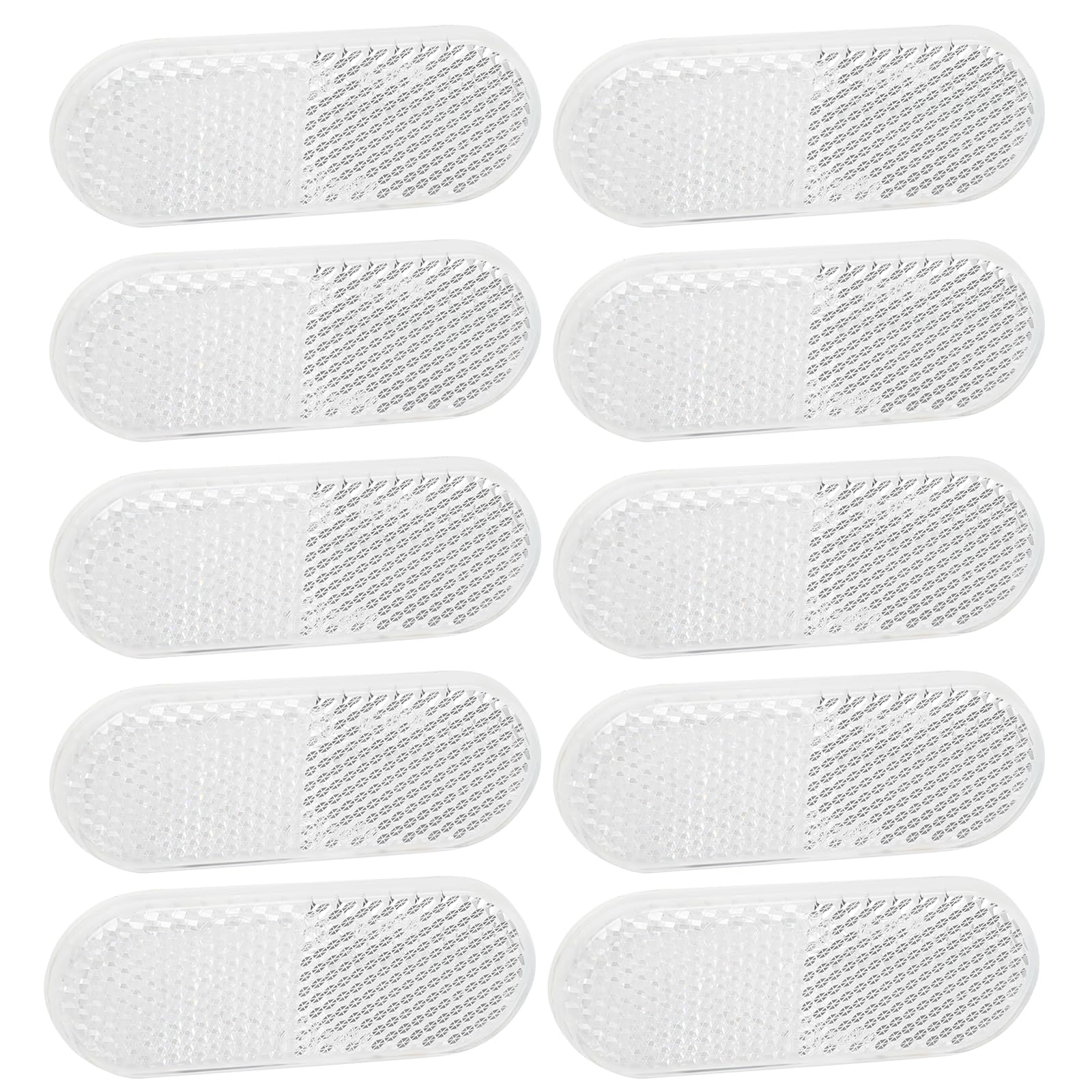 Yinaolan 10 Pack Self Adhesive Reflectors Oval Stick-on Reflectors Safety Reflective for Caravan/Trailer/Boat/Motorcycle Fence Gate Posts