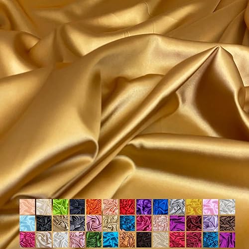 Yard - Tela de satén sedosa elástica de alta calidad, tela para vestidos y faldas, suave como la seda, brillo metálico, ideal para bodas y diseño de
