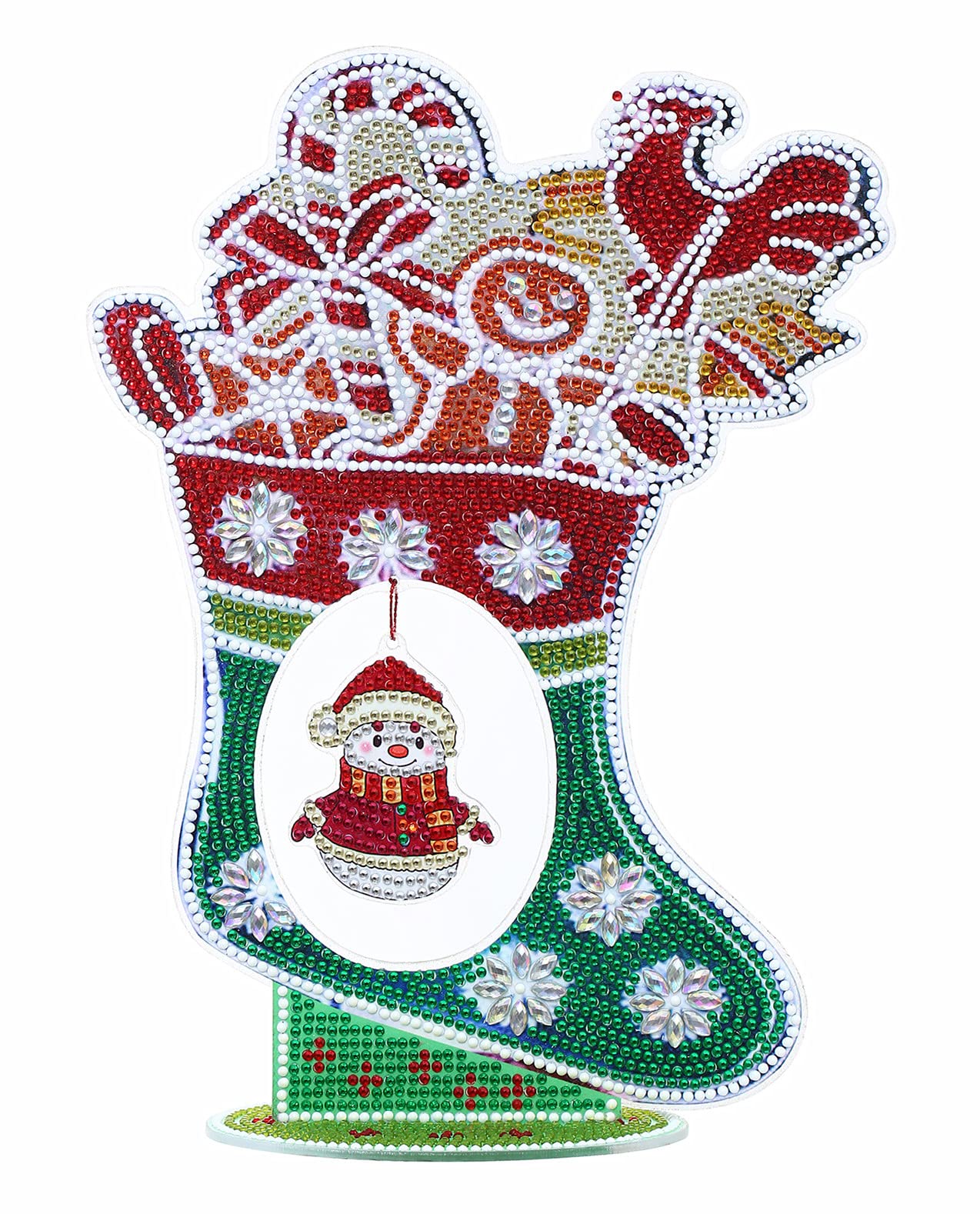 YEESAM ART Christmas Socks and Snowman Tabletop Diamond Art Kits